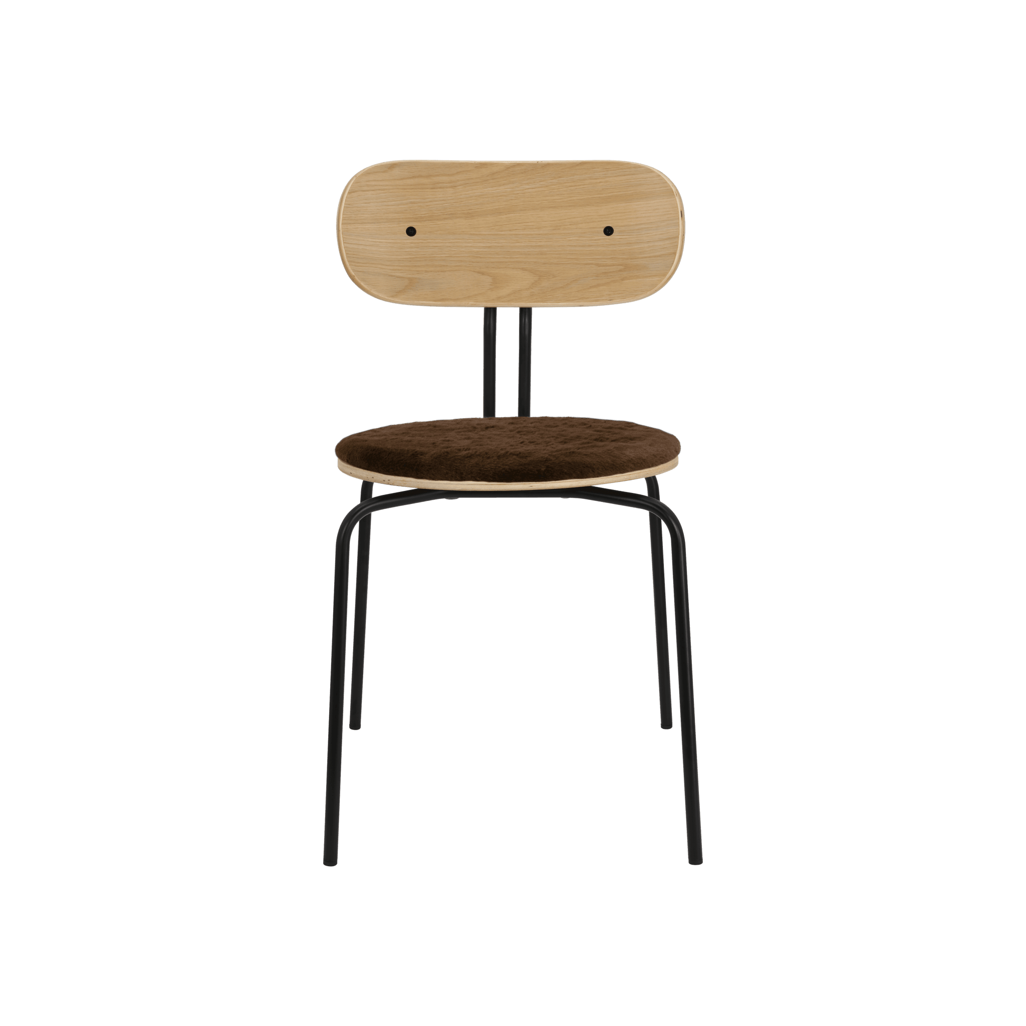Krzesło CURIOUS brązowy plusz z czarną podstawą UMAGE Eye on Design