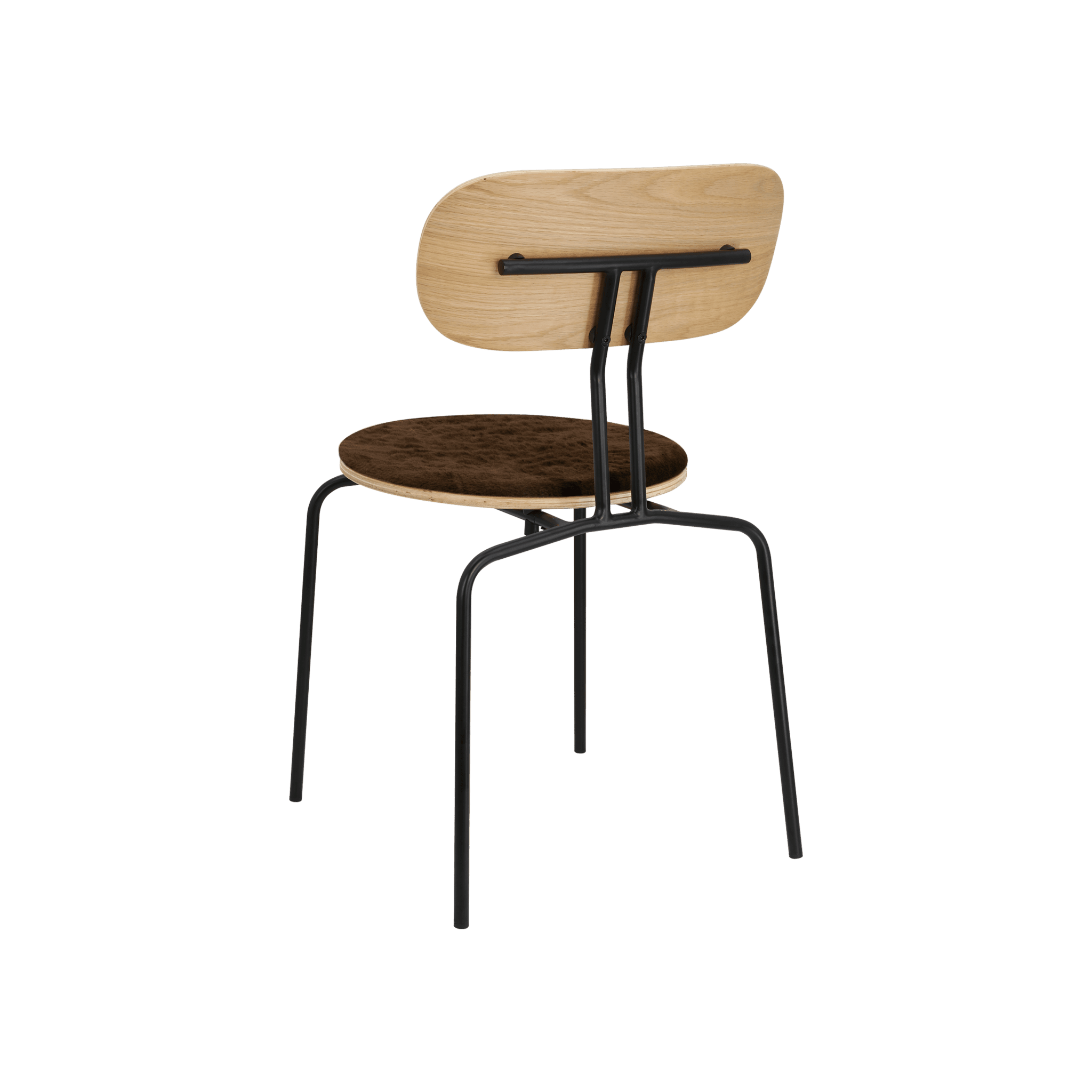 Krzesło CURIOUS brązowy plusz z czarną podstawą UMAGE Eye on Design