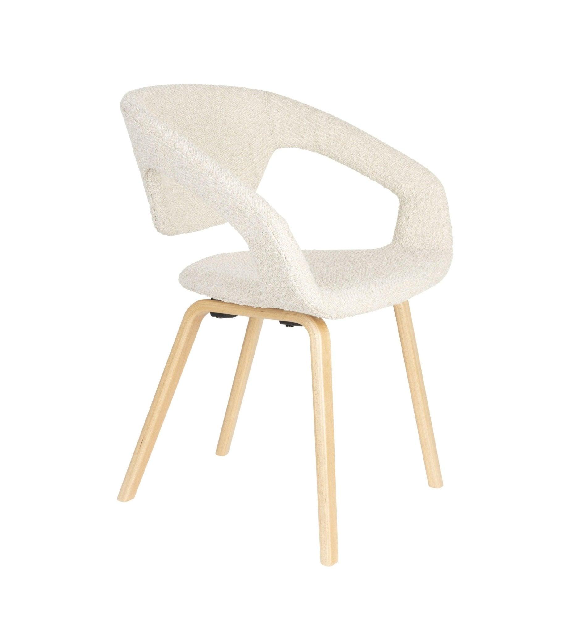 Krzesło FLEXBACK beżowy z drewnianą podstawą Zuiver Eye on Design