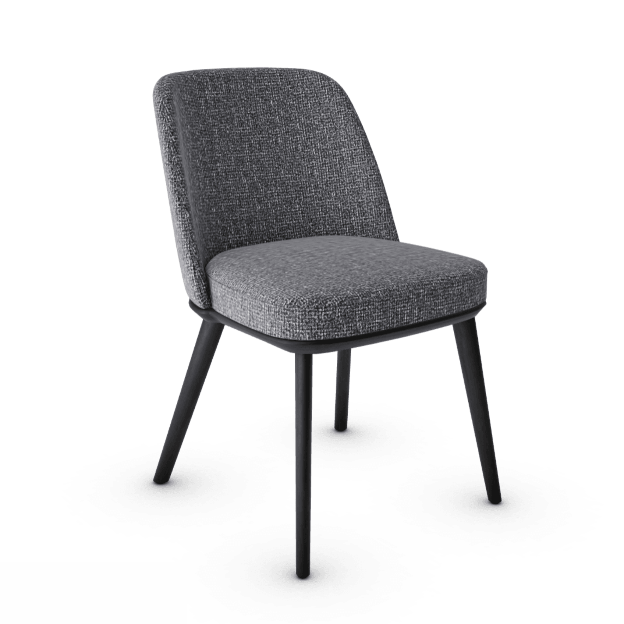 Krzesło FOYER boucle antracyt z drewnianą podstawą – Calligaris