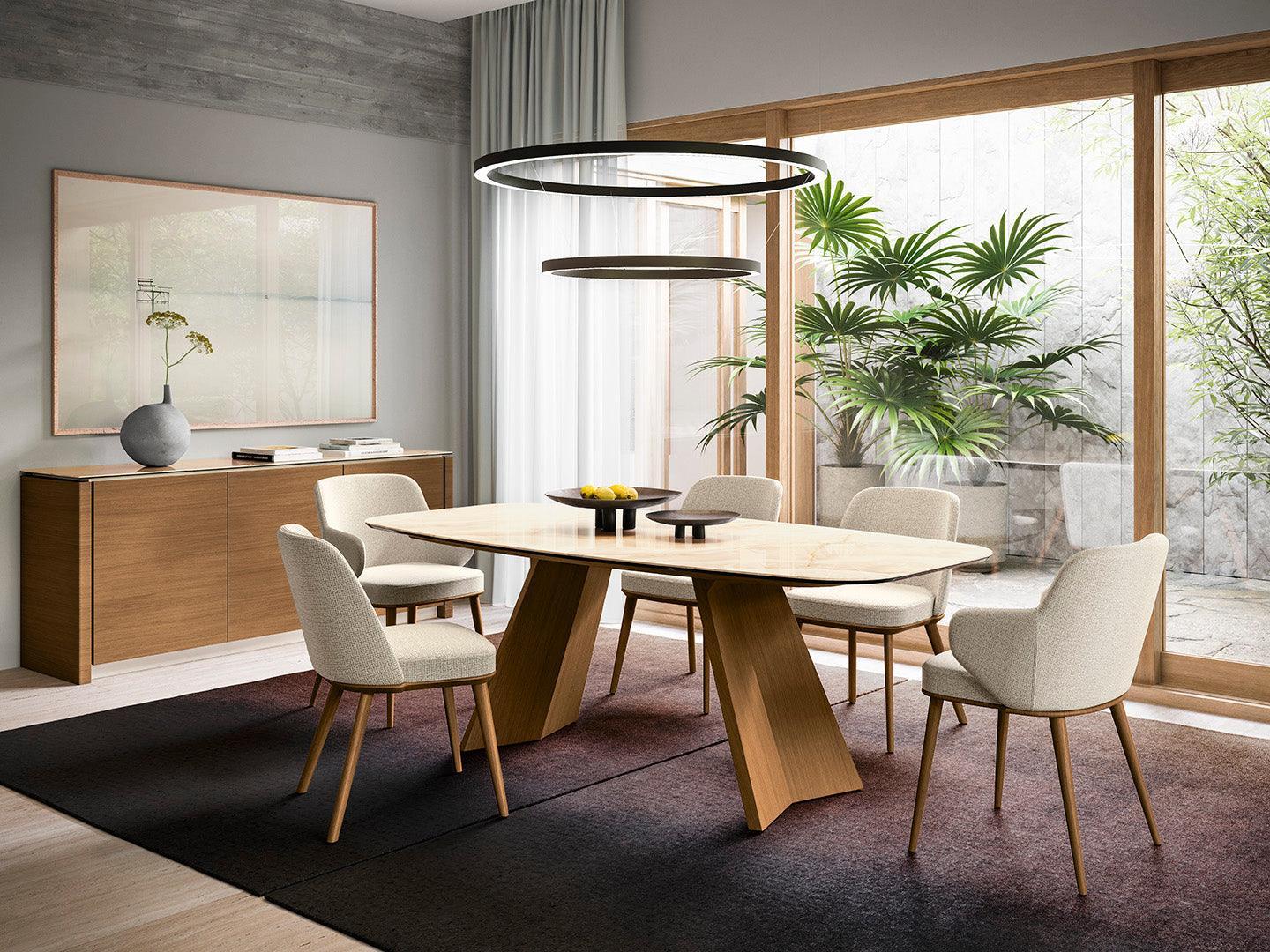 Krzesło FOYER boucle taupe z drewnianą podstawą Calligaris Eye on Design