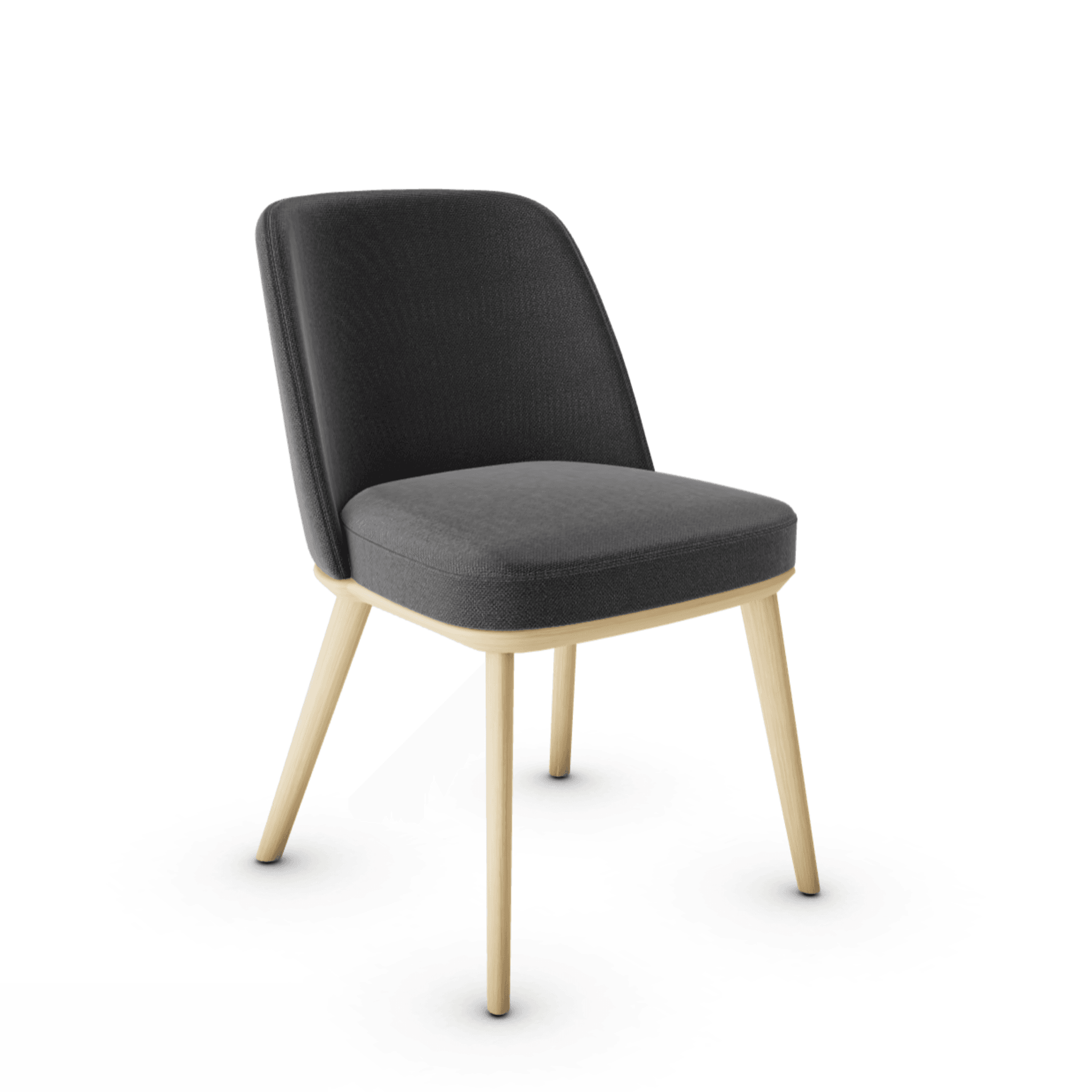 Krzesło FOYER ciemnoszary z drewnianą podstawą Calligaris drewniana naturalny dąb Eye on Design