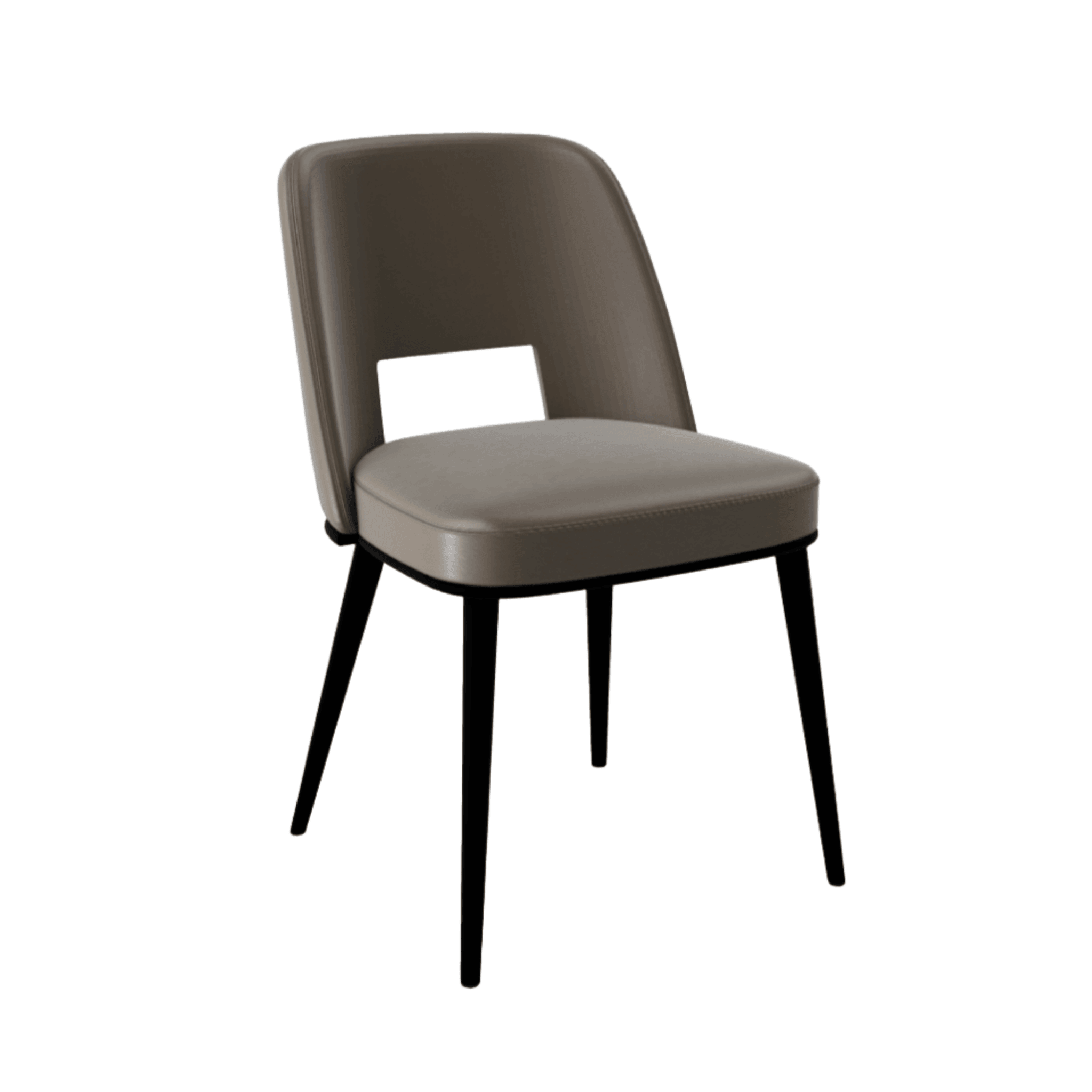 Krzesło FOYER skóra ciemnoszary z metalową podstawą Calligaris matowa czerń Eye on Design