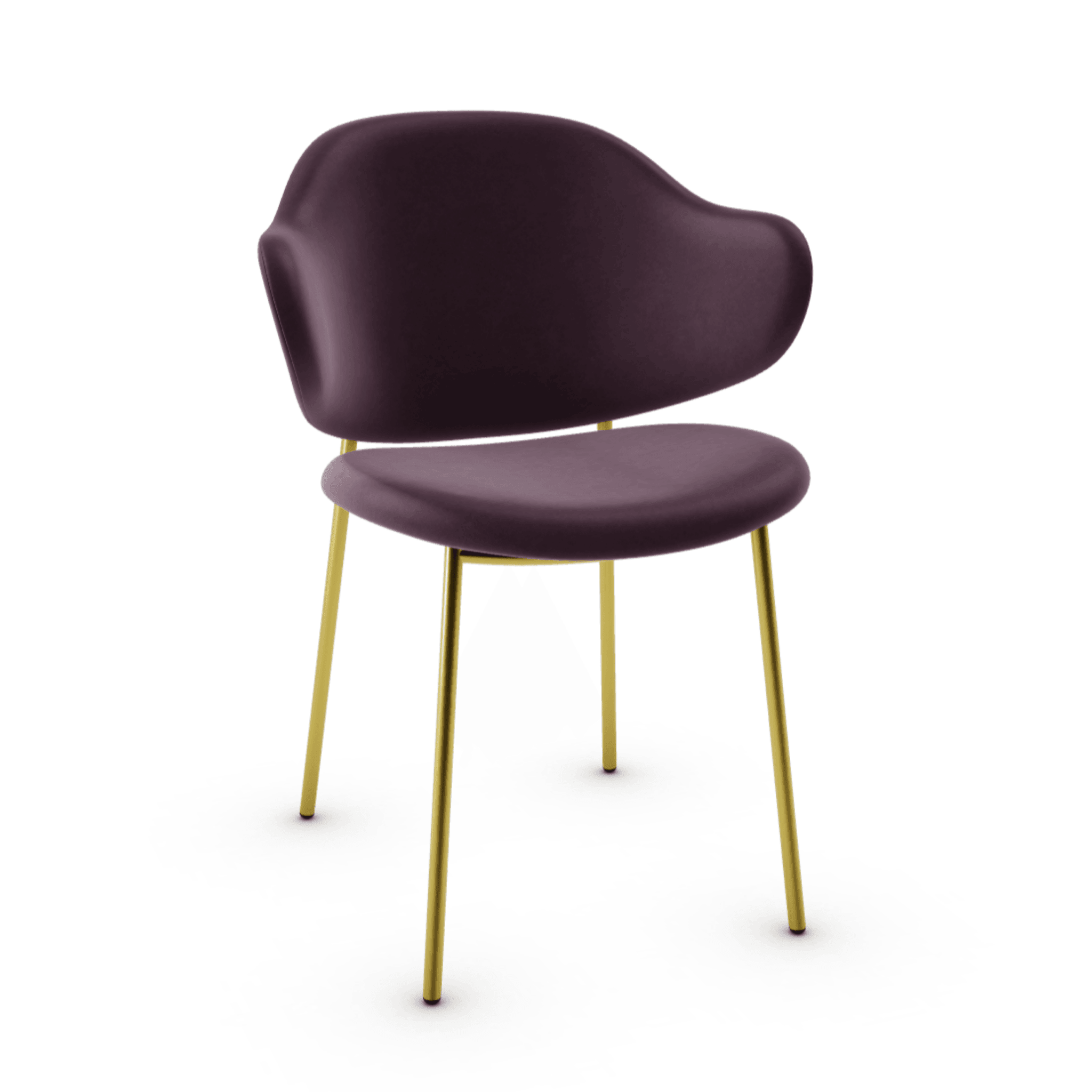 Krzesło HOLLY burgundowa ekoskóra z metalową podstawą Calligaris polerowany mosiądz Eye on Design