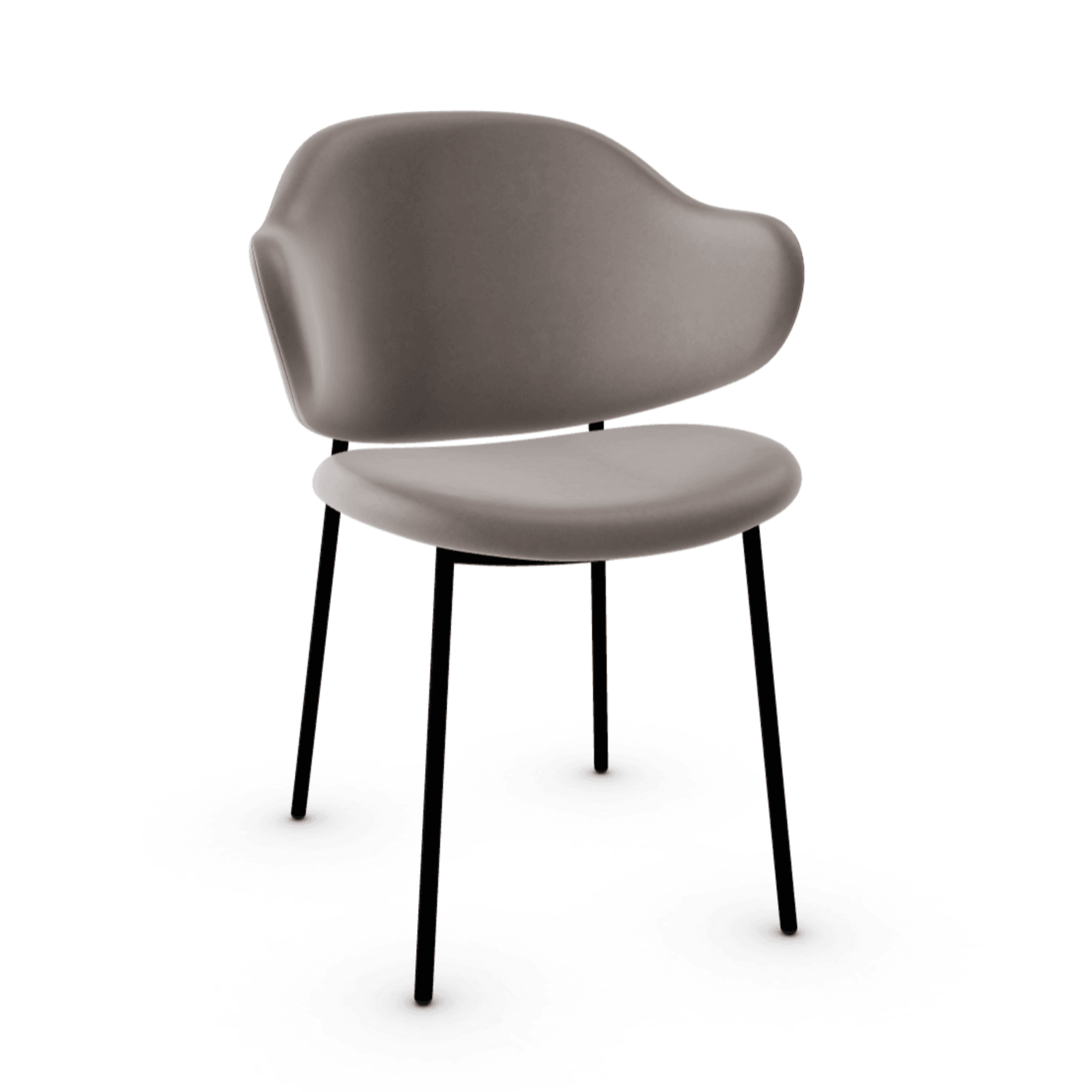 Krzesło HOLLY ciemnobeżowa ekoskóra z metalową podstawą Calligaris matowa czerń Eye on Design