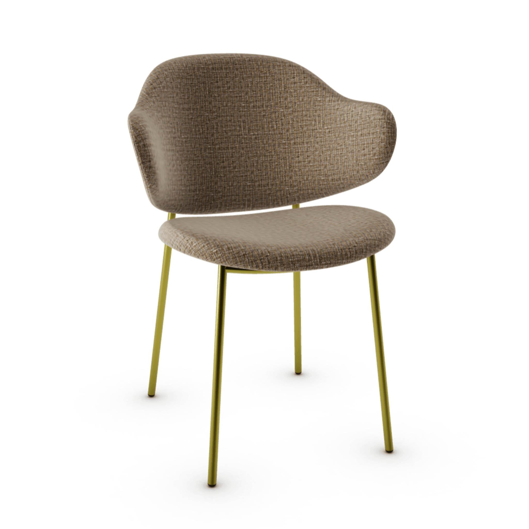 Krzesło HOLLY melanż brązowy z metalową podstawą Calligaris matowy mosiądz Eye on Design