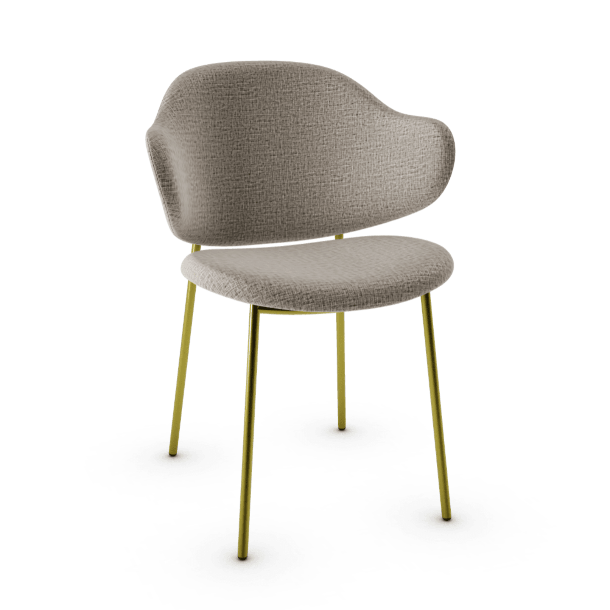 Krzesło HOLLY melanż piaskowy z metalową podstawą Calligaris matowy mosiądz Eye on Design