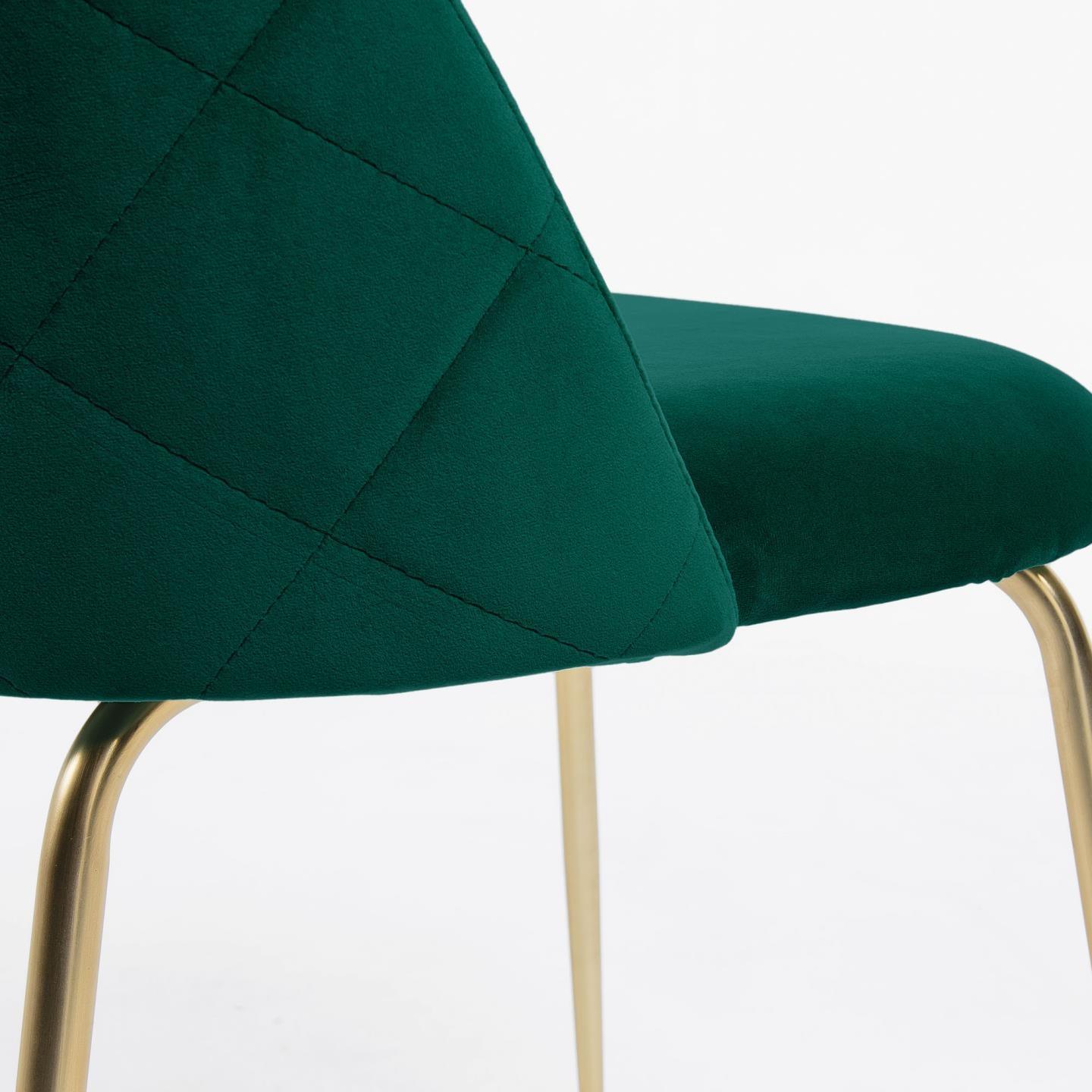 Krzesło IVONNE zielony aksamit ze złotą podstawą La Forma Eye on Design