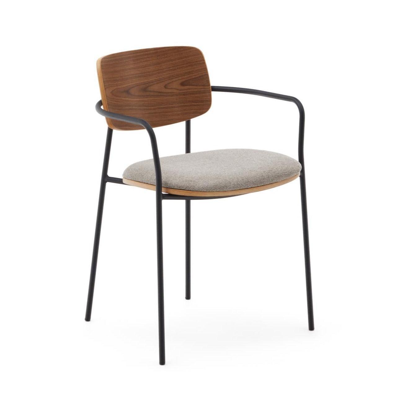 Krzesło MAUREEN fornir orzechowy z czarną podstawą La Forma Eye on Design