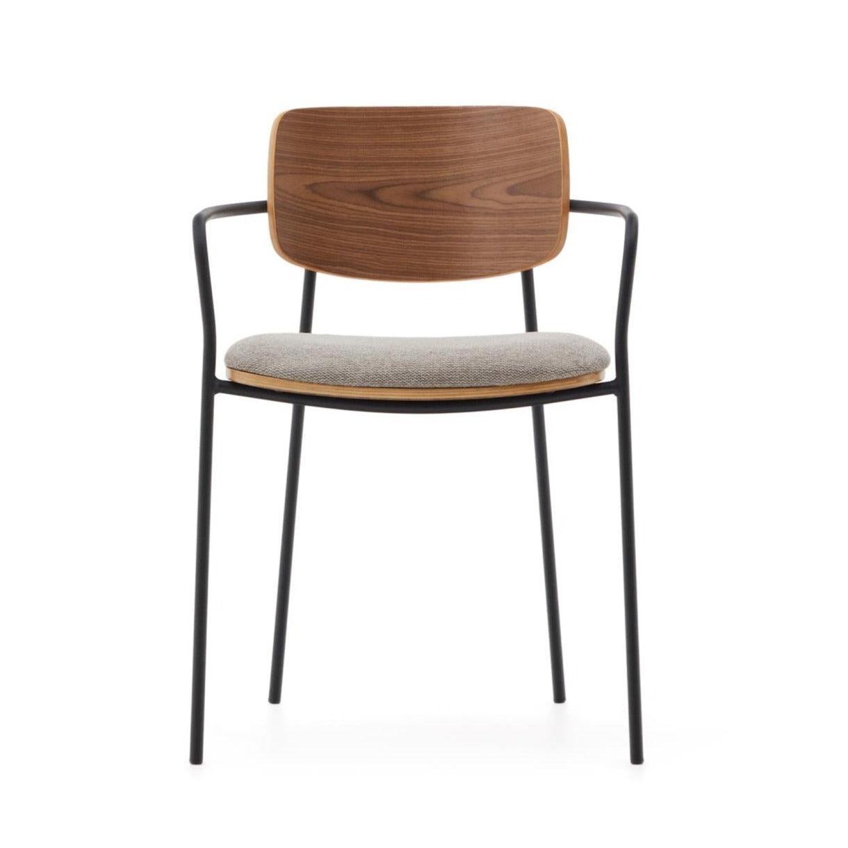 Krzesło MAUREEN fornir orzechowy z czarną podstawą La Forma Eye on Design