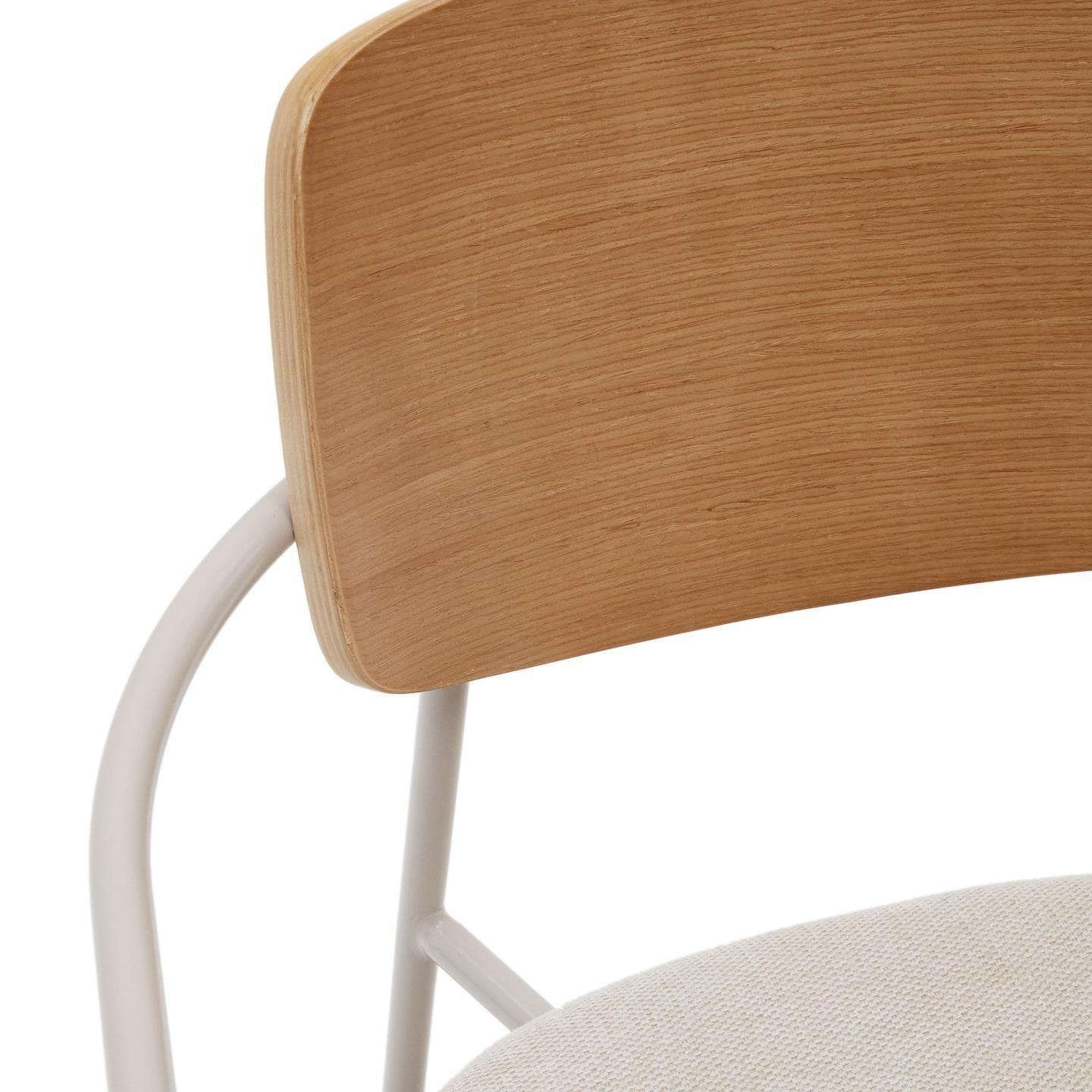 Krzesło MAUREEN okleina dębowa z beżową podstawą La Forma Eye on Design