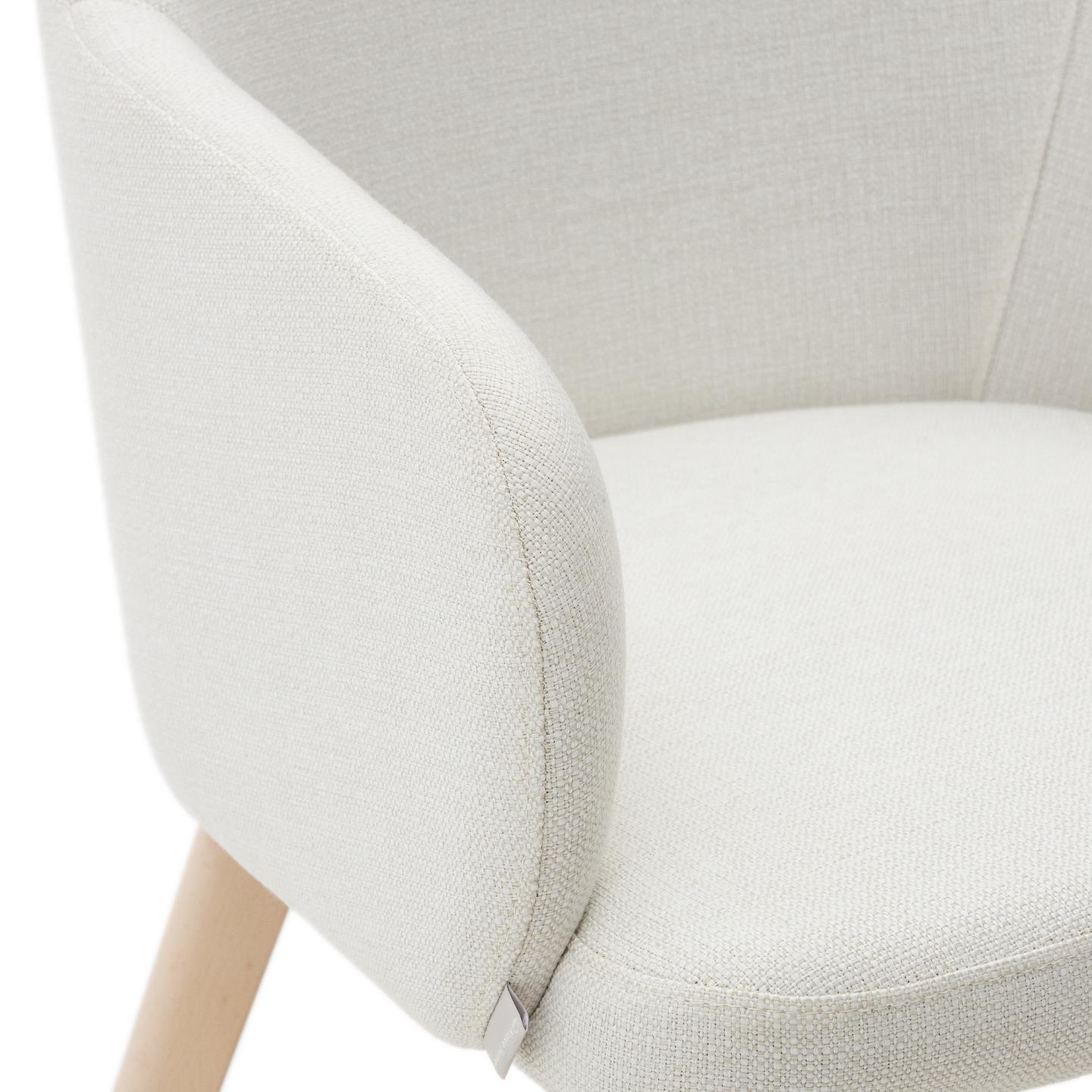 Krzesło NELIDA jasnobeżowy szenil z drewnianą podstawą La Forma Eye on Design