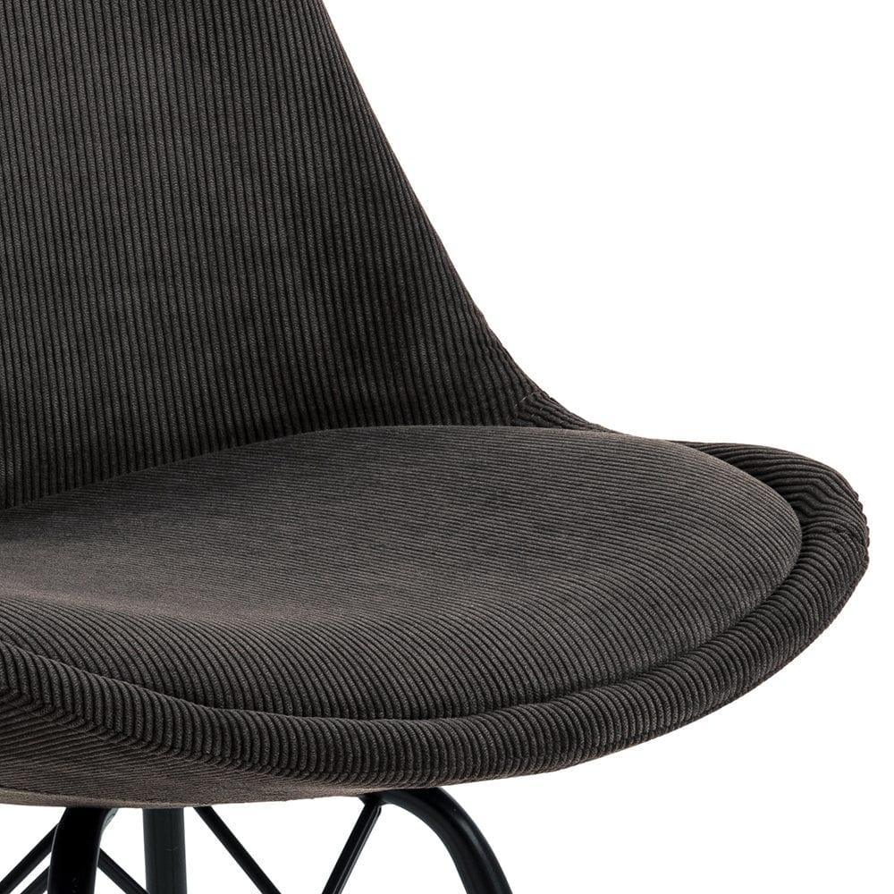 Krzesło NILS czarny sztruksowy z czarną podstawą Home Essentials Eye on Design