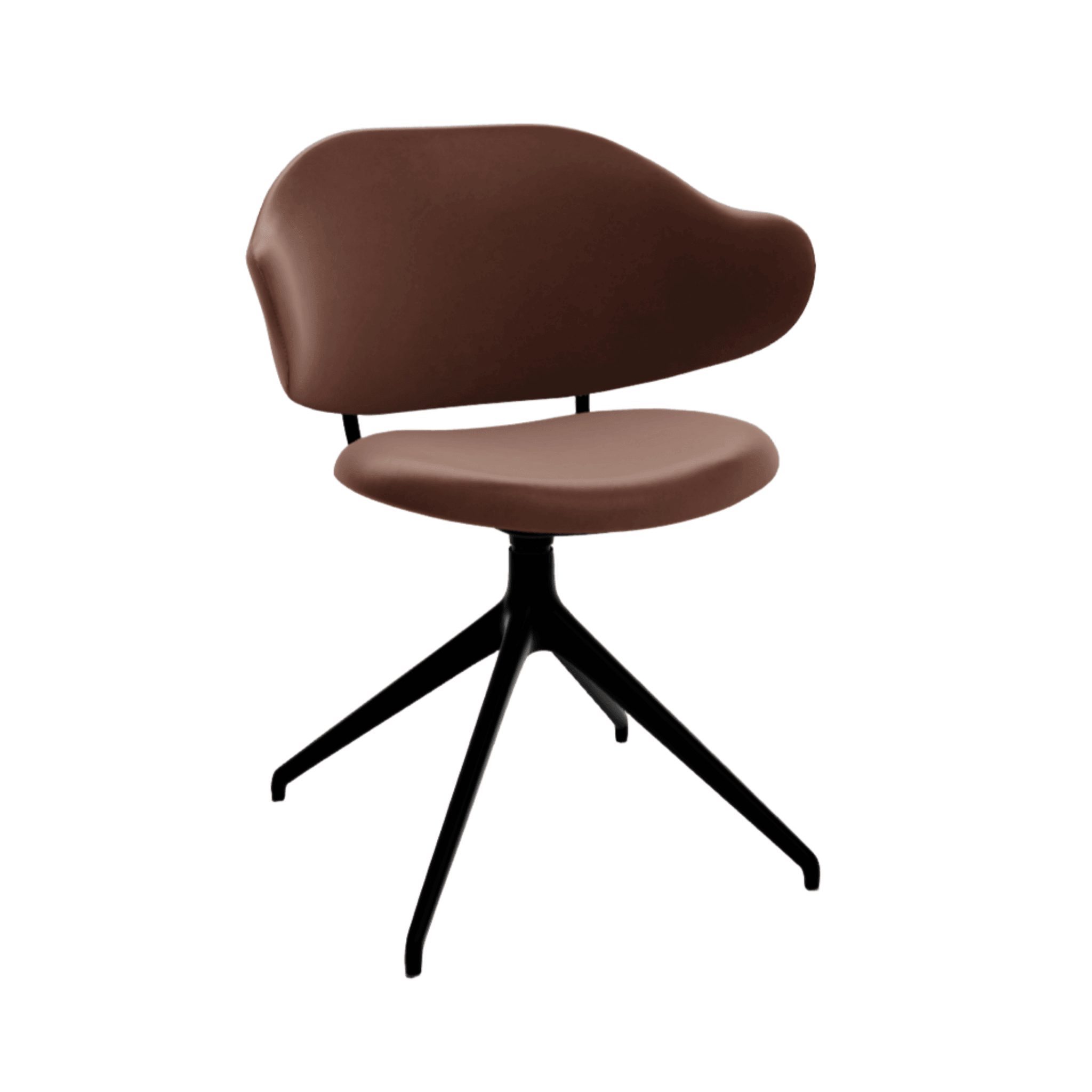 Krzesło obrotowe HOLLY brązowa ekoskóra Calligaris 180° matowa czerń Eye on Design