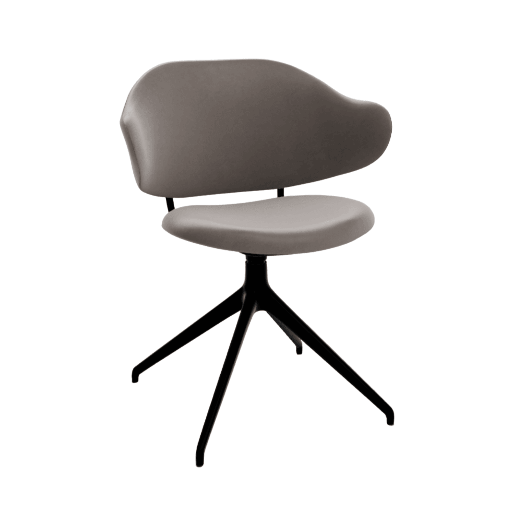 Krzesło obrotowe HOLLY ciemnobeżowa ekoskóra Calligaris 180° matowa czerń Eye on Design