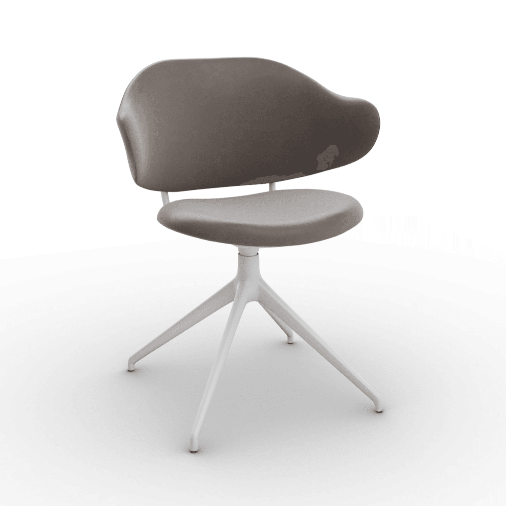 Krzesło obrotowe HOLLY ciemnobeżowa ekoskóra Calligaris 180° matowa biel Eye on Design