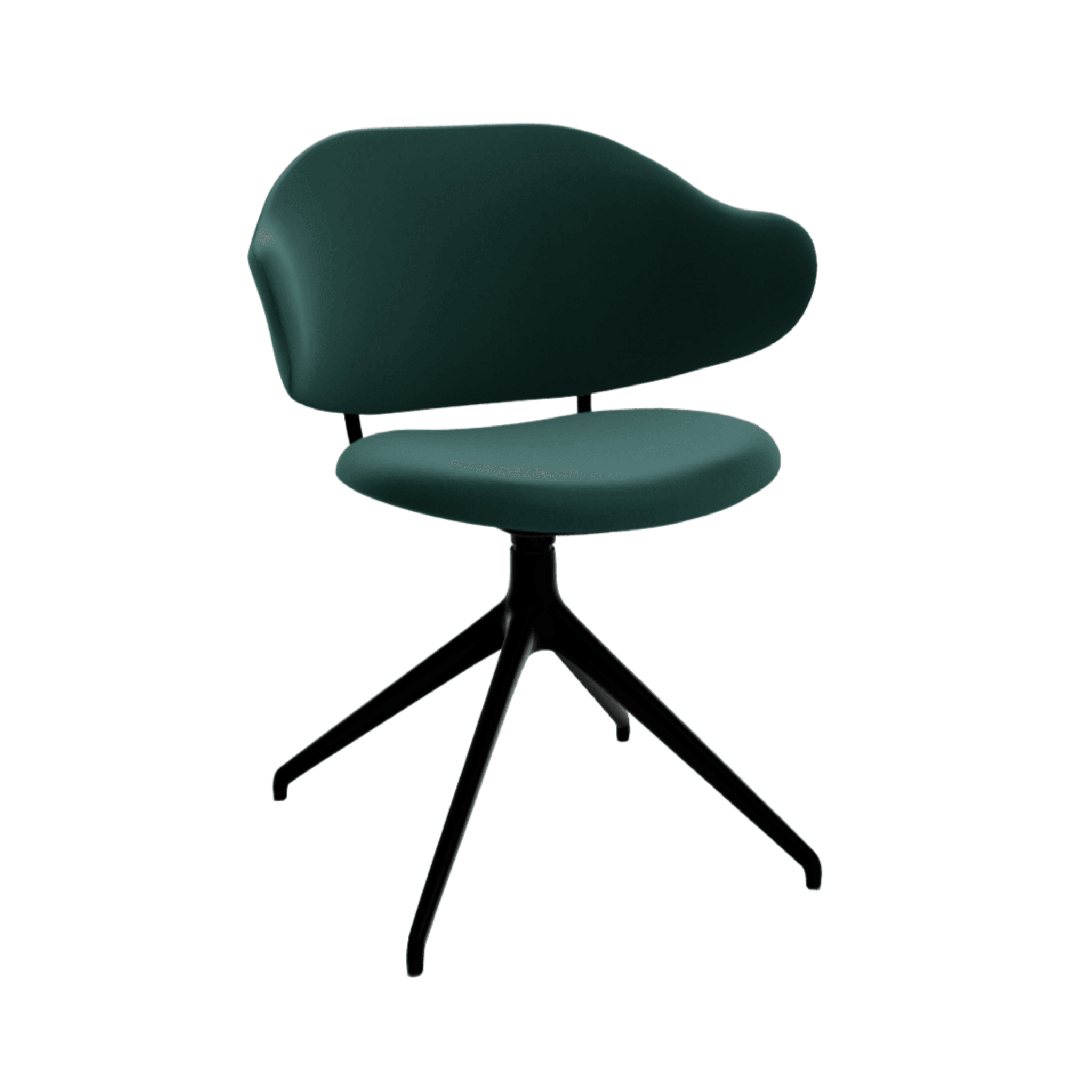 Krzesło obrotowe HOLLY ciemnozielony aksamit Calligaris 180° matowa czerń Eye on Design