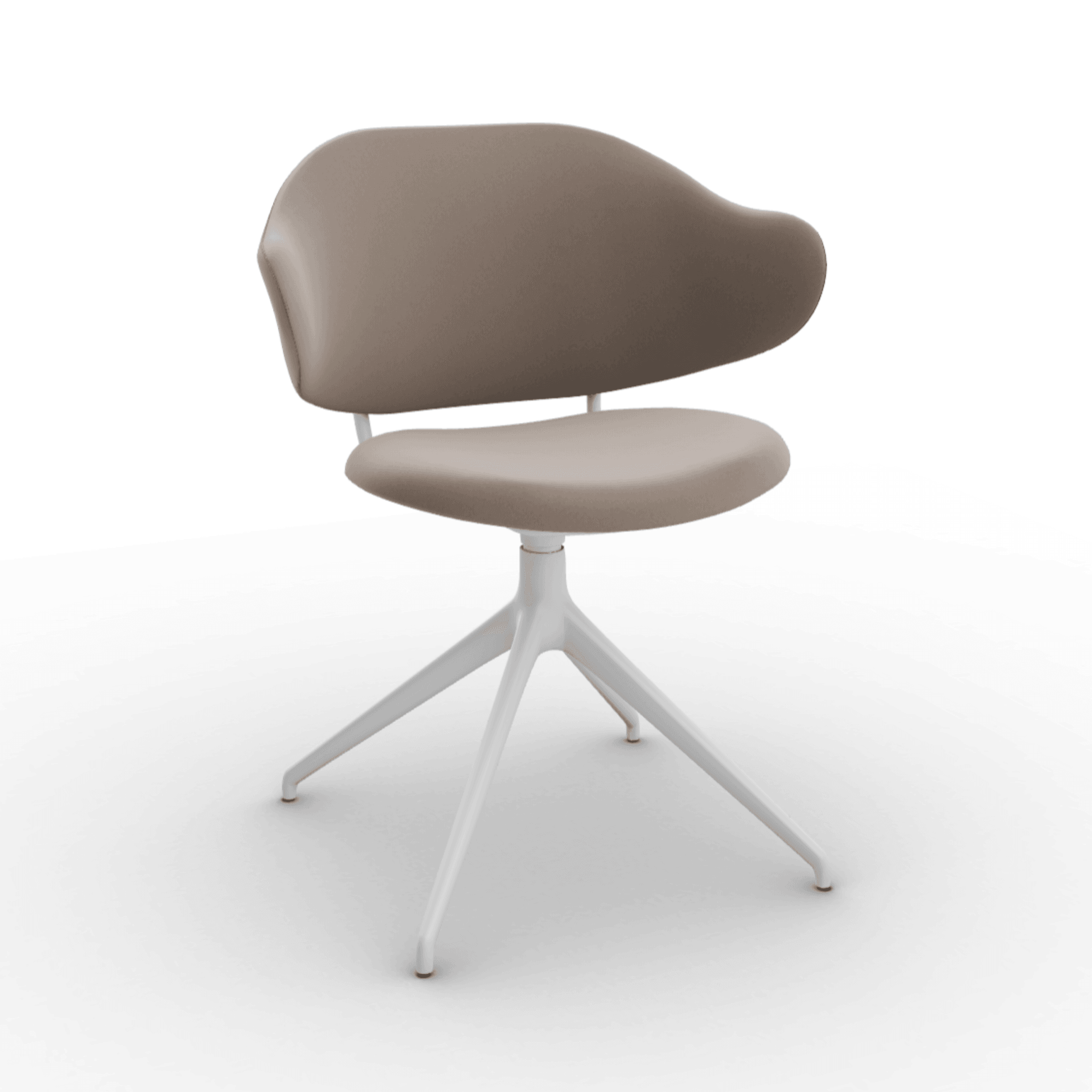 Krzesło obrotowe HOLLY piaskowy aksamit Calligaris 180° matowa biel Eye on Design