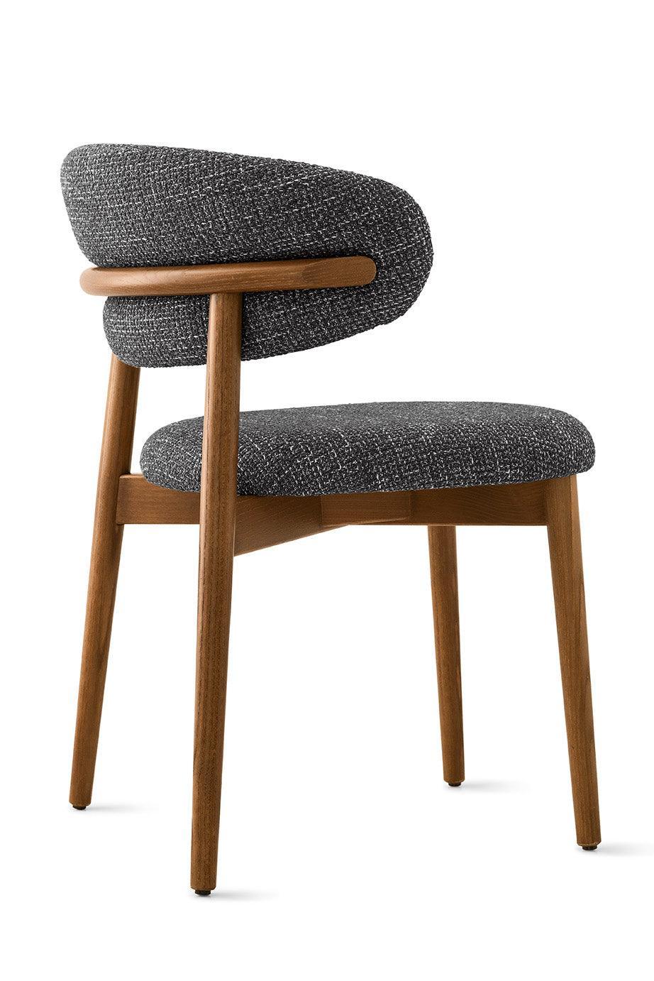 Krzesło OLEANDRO boucle antracytowy z drewnianą podstawą Calligaris Eye on Design