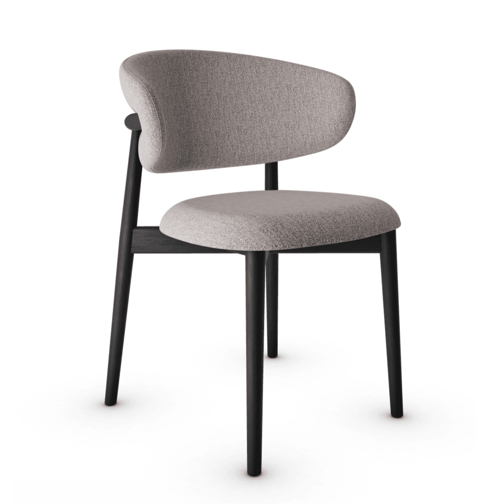 Krzesło OLEANDRO boucle taupe z drewnianą podstawą Calligaris drewniana matowa czerń Eye on Design