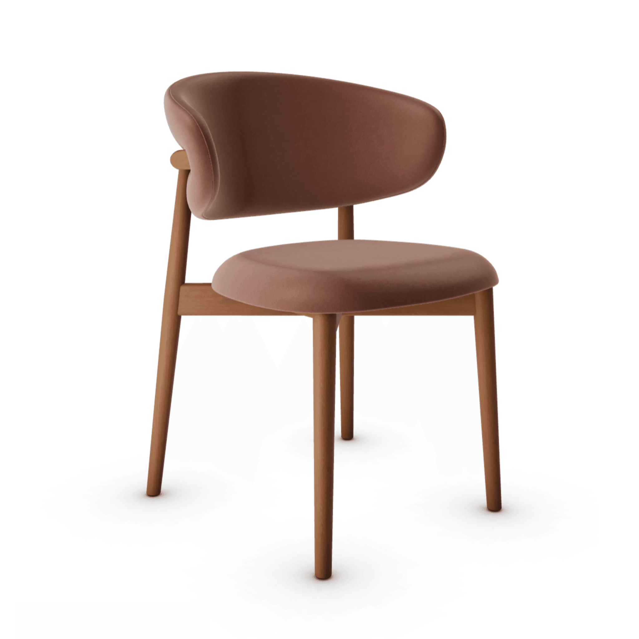 Krzesło OLEANDRO brązowa ekoskóra z drewnianą podstawą Calligaris drewniana orzech włoski Eye on Design