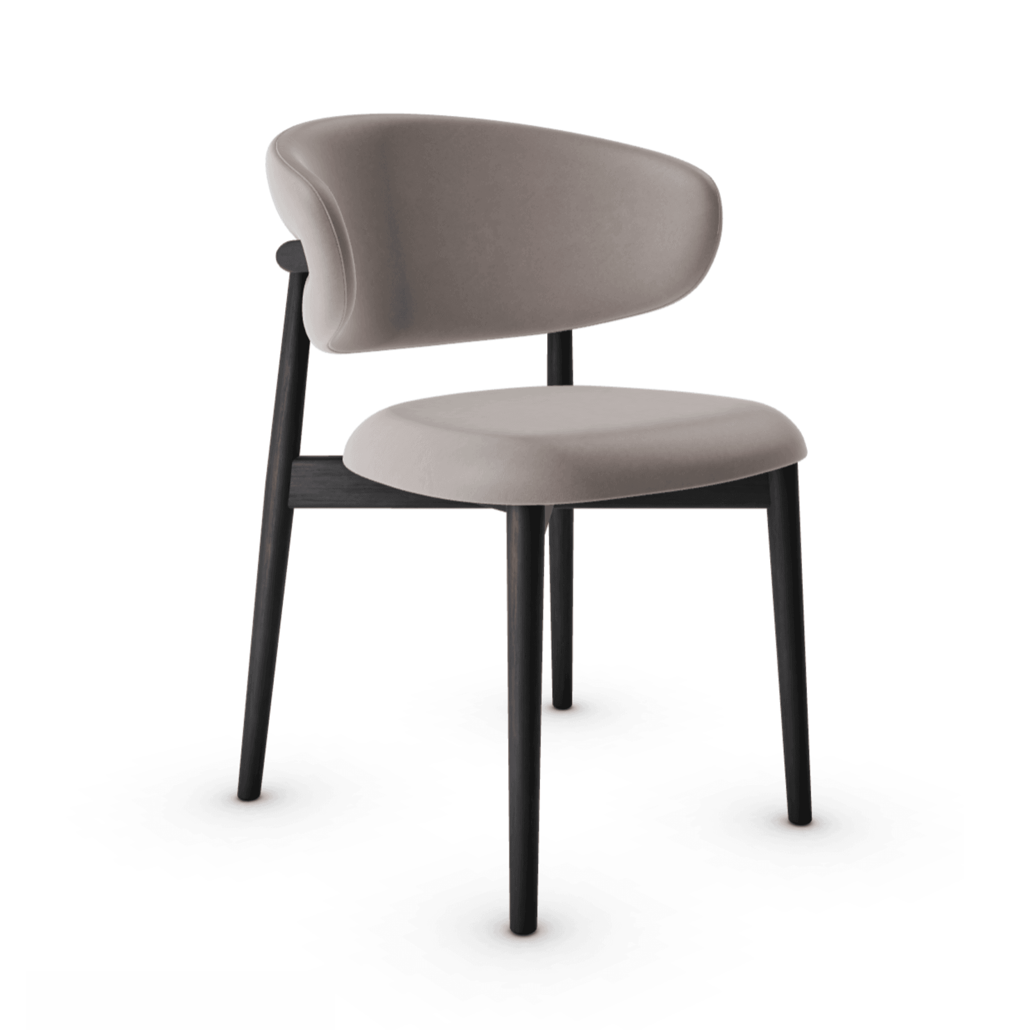 Krzesło OLEANDRO ciemnobeżowa ekoskóra z drewnianą podstawą Calligaris drewniana matowa czerń Eye on Design