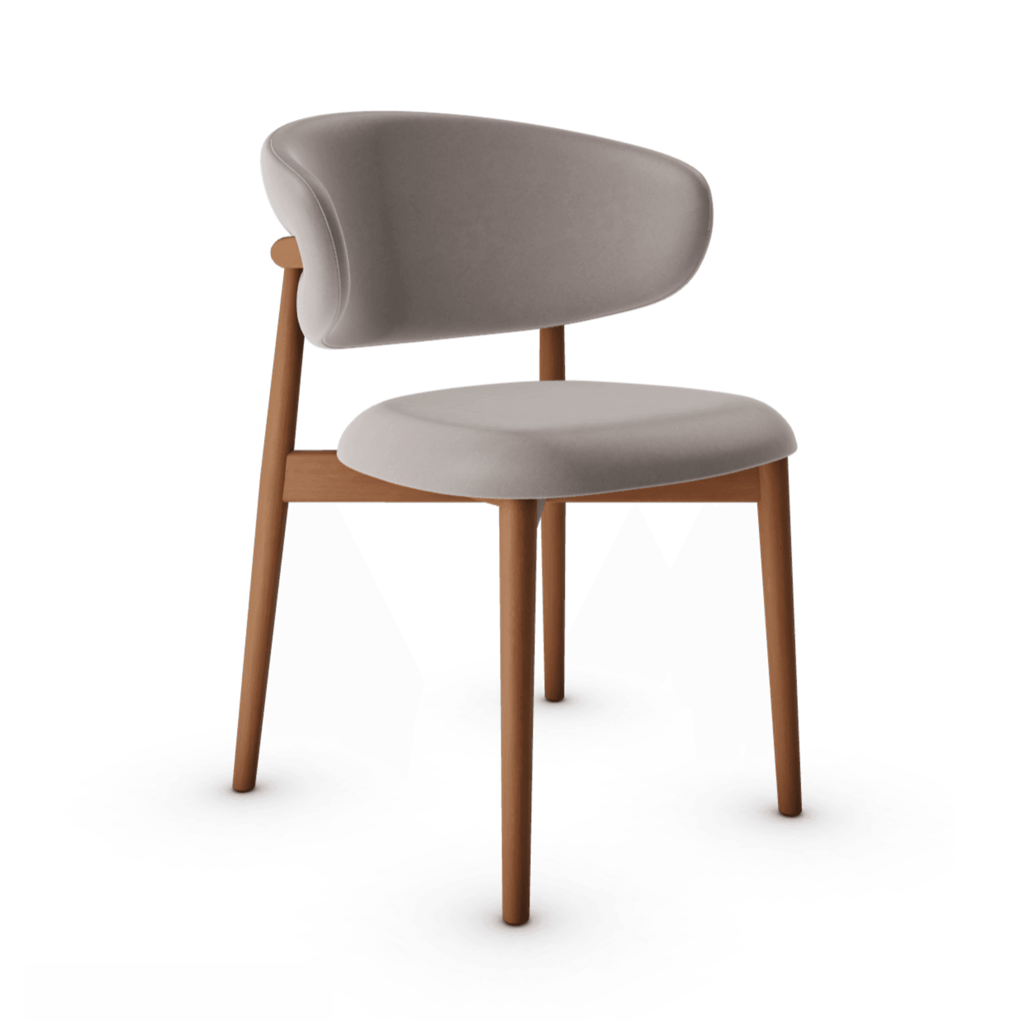 Krzesło OLEANDRO ciemnobeżowa ekoskóra z drewnianą podstawą Calligaris drewniana orzech włoski Eye on Design