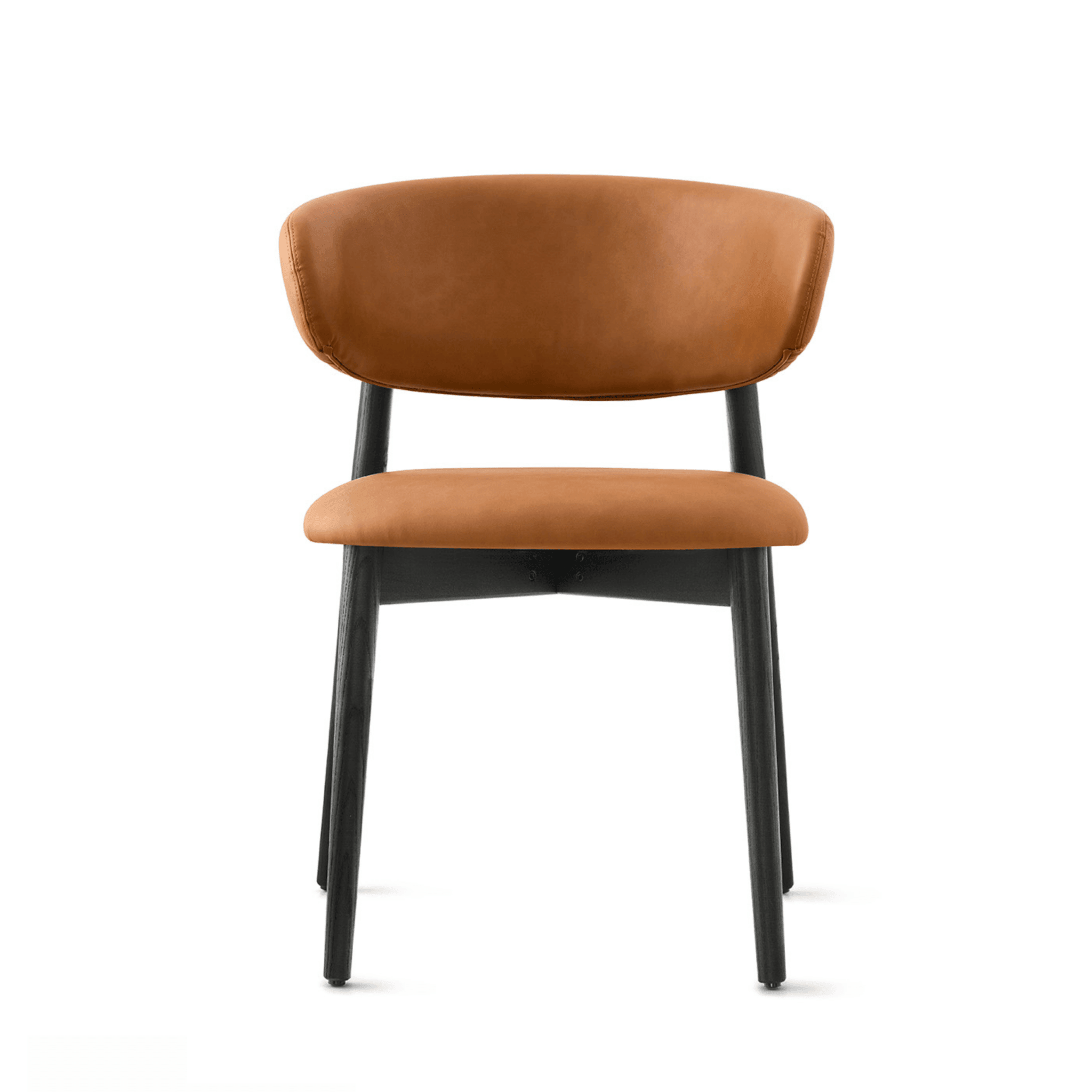 Krzesło OLEANDRO koniakowa ekoskóra z drewnianą podstawą Calligaris Eye on Design