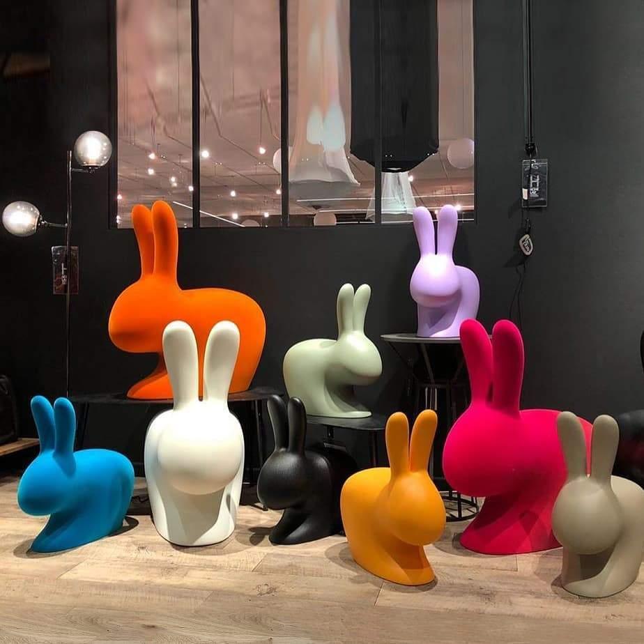 Krzesło RABBIT różowy Qeeboo Eye on Design