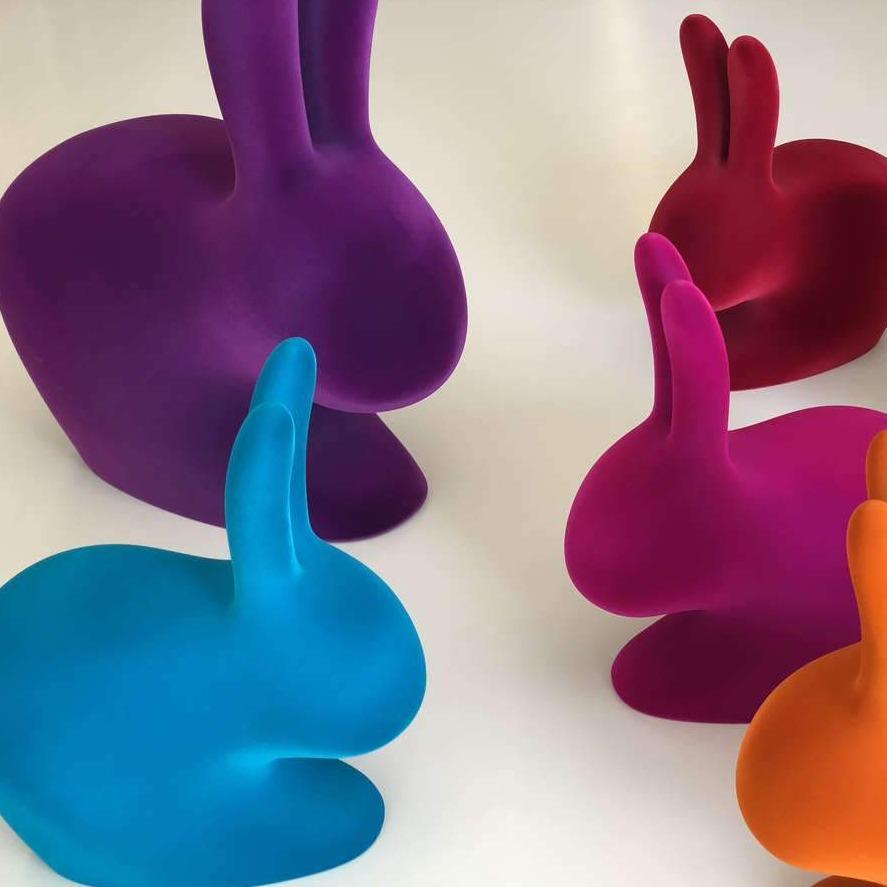 Krzesło RABBIT VELVET turkusowy Qeeboo Eye on Design