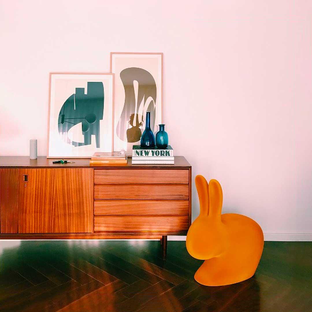 Krzesło RABBIT VELVET turkusowy Qeeboo Eye on Design