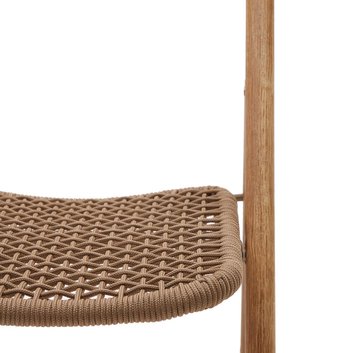 Krzesło składane DANDARA lite drewno akacjowe z beżowym siedziskiem La Forma Eye on Design