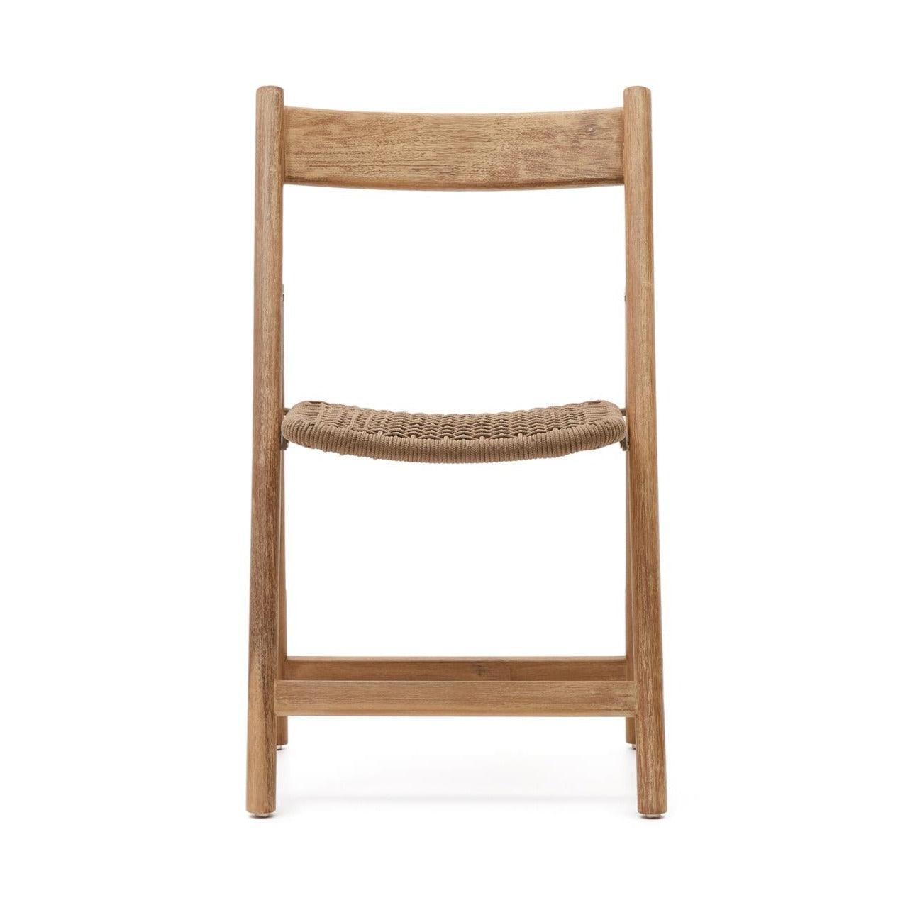 Krzesło składane DANDARA lite drewno akacjowe z beżowym siedziskiem La Forma Eye on Design