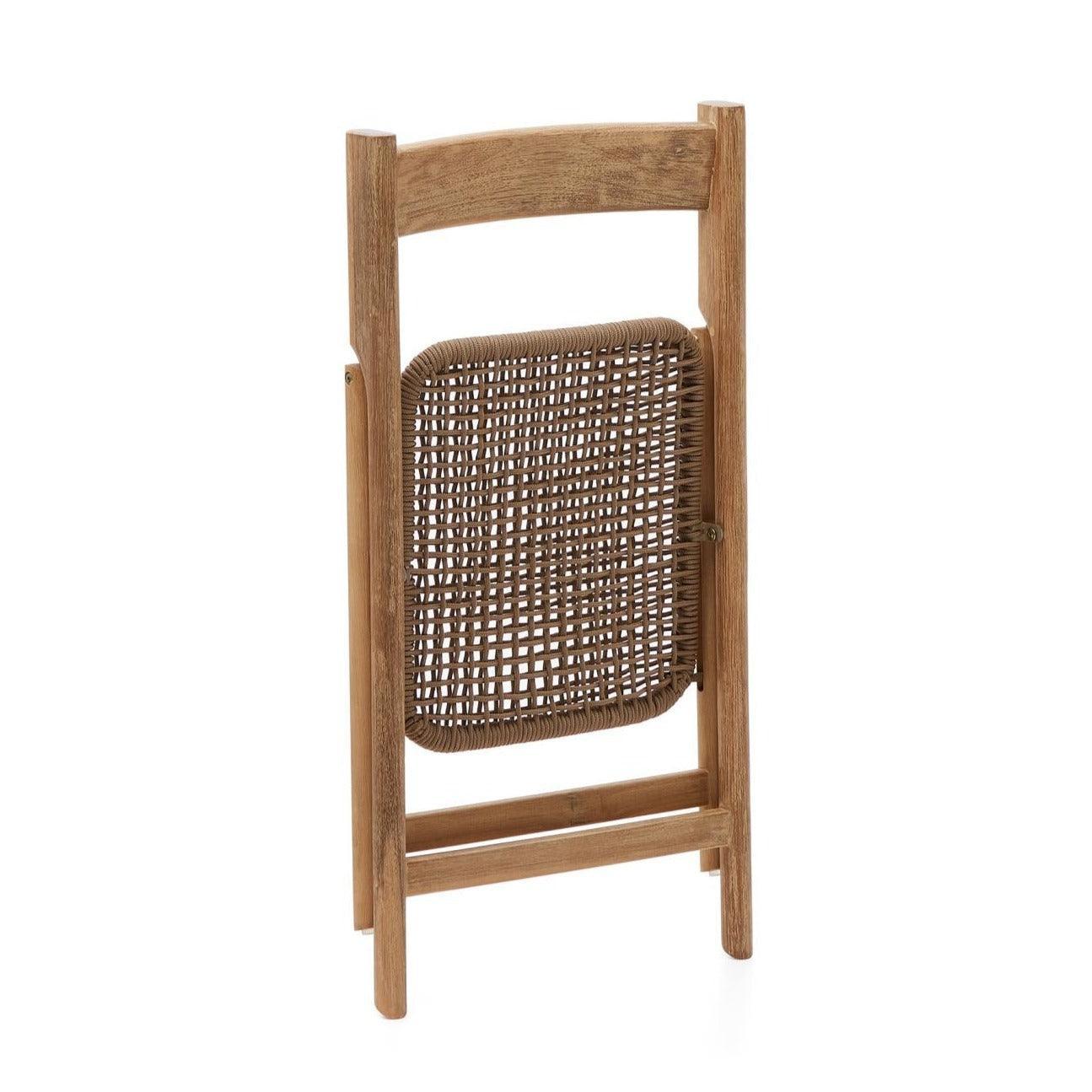 Krzesło składane DANDARA lite drewno akacjowe z beżowym siedziskiem La Forma Eye on Design