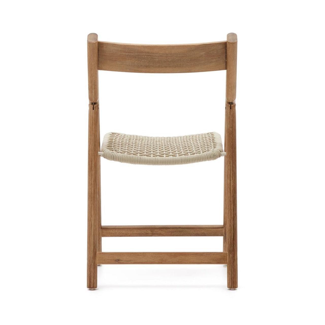 Krzesło składane DANDARA lite drewno akacjowe z kremowym siedziskiem La Forma Eye on Design