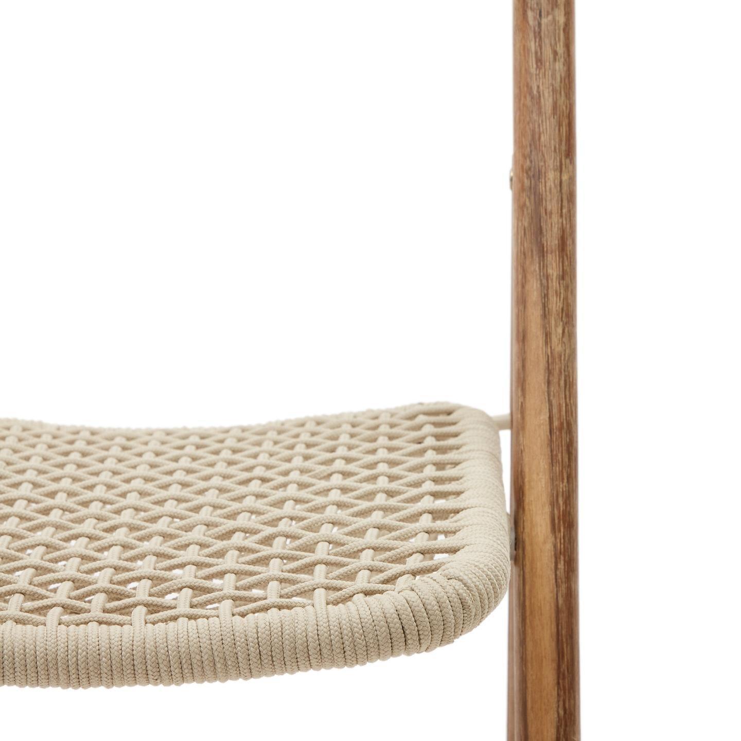 Krzesło składane DANDARA lite drewno akacjowe z kremowym siedziskiem La Forma Eye on Design