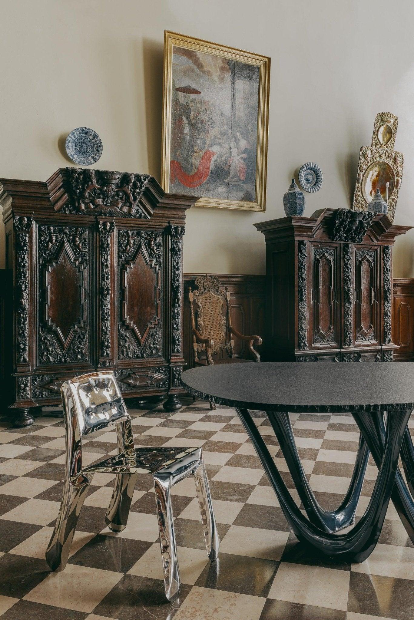 Krzesło stalowe CHIPPENSTEEL 0.5 inox Zieta Studio Eye on Design