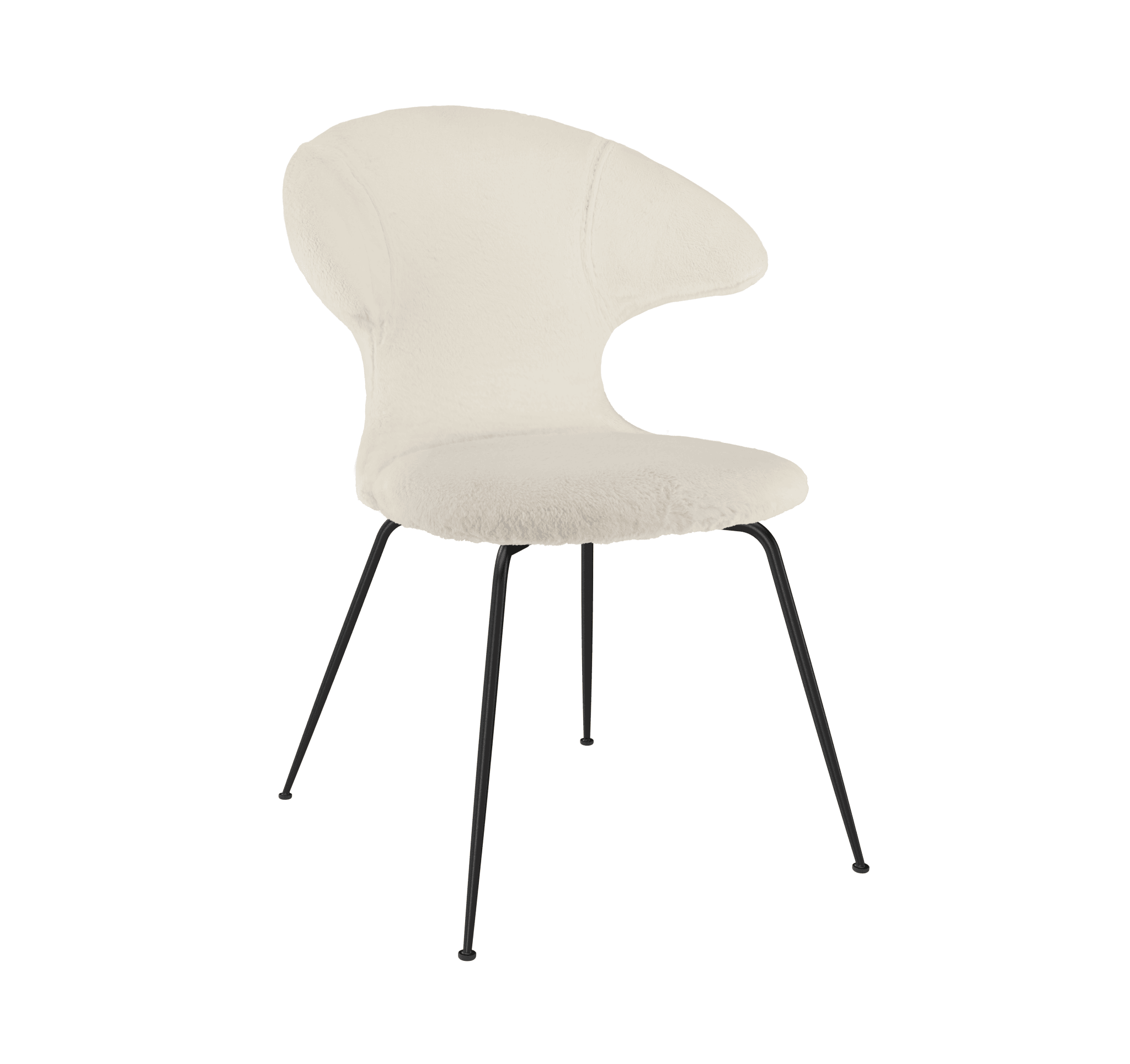 Krzesło TIME FLIES kremowy plusz z czarną podstawą UMAGE Eye on Design