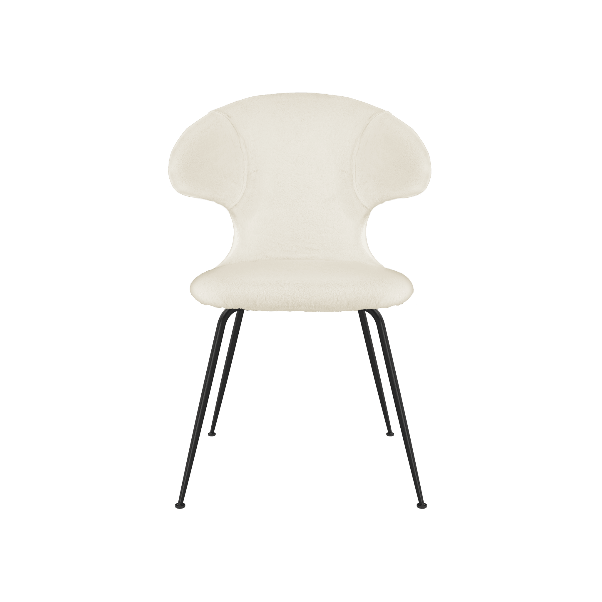 Krzesło TIME FLIES kremowy plusz z czarną podstawą UMAGE Eye on Design