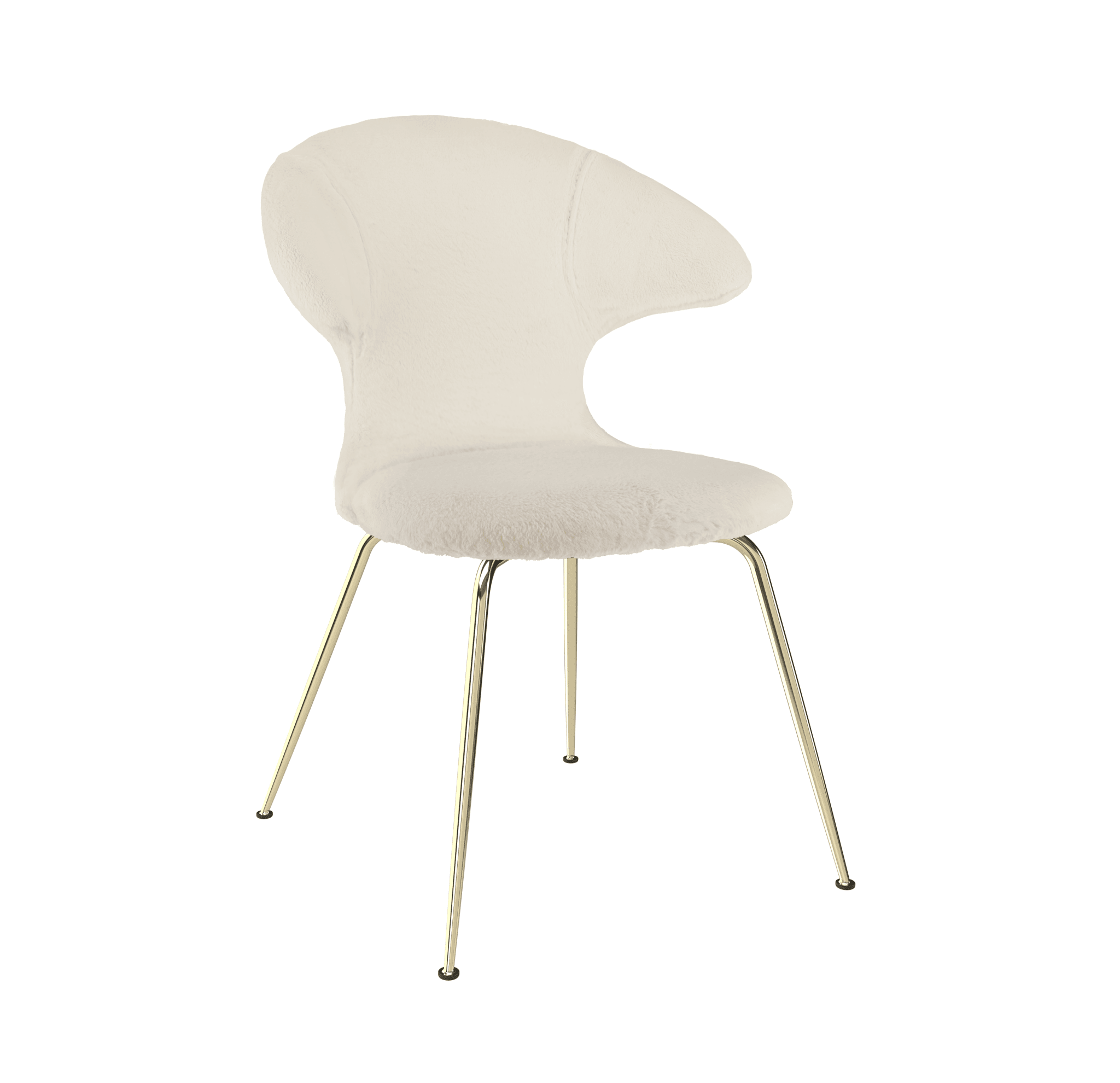 Krzesło TIME FLIES kremowy plusz ze złotą podstawą UMAGE Eye on Design