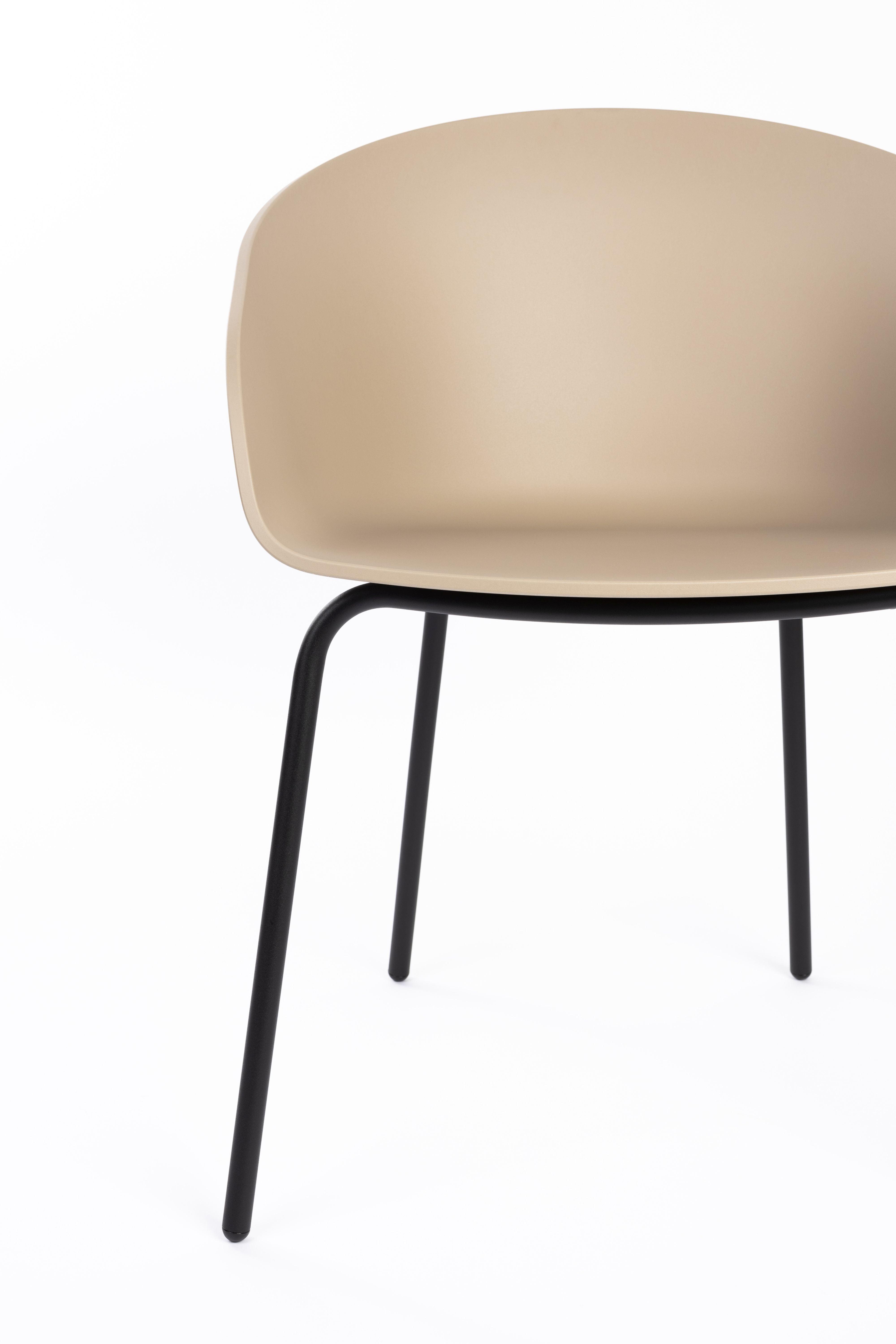 Krzesło VOID beżowy z czarna podstawą Zuiver Eye on Design