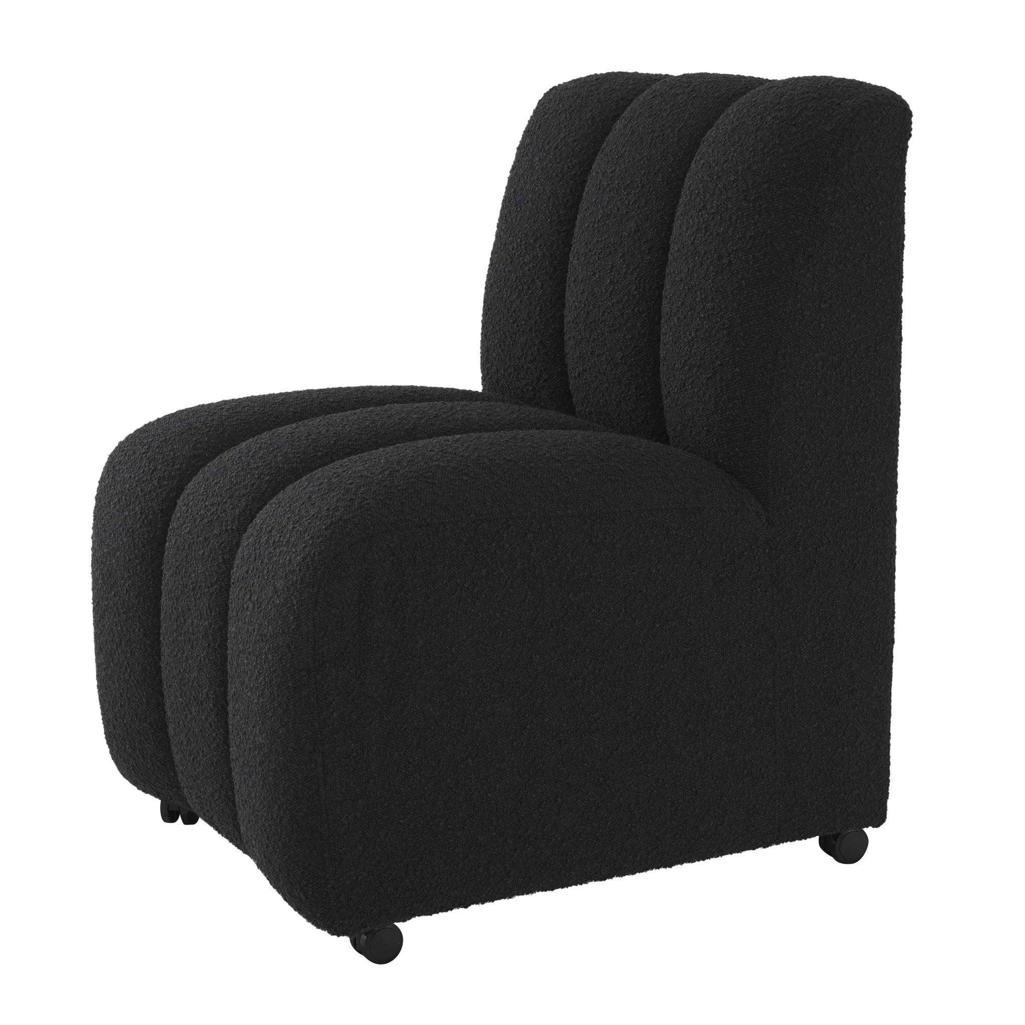 Krzesło w tkaninie boucle KELLY czarny Eichholtz Eye on Design