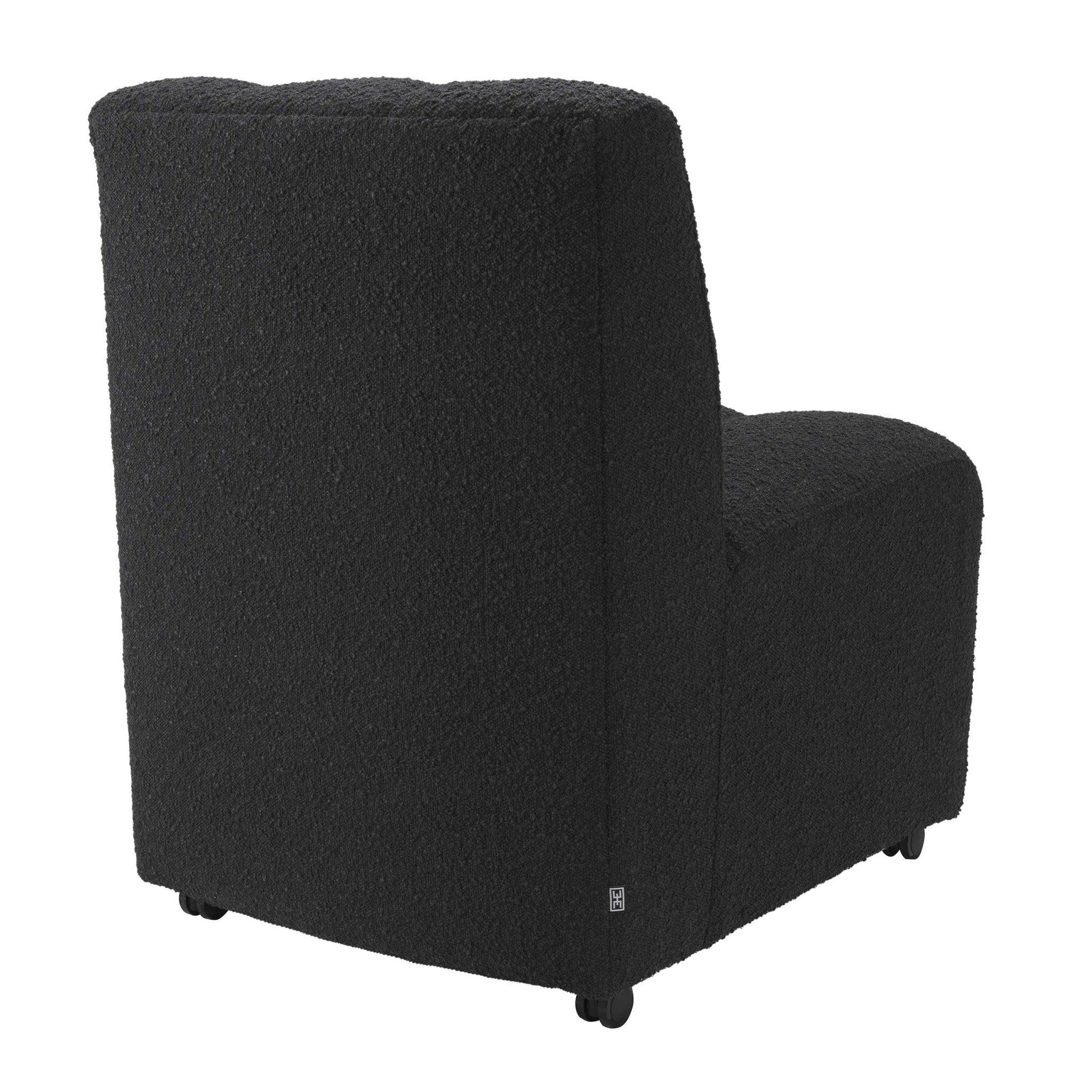 Krzesło w tkaninie boucle KELLY czarny Eichholtz Eye on Design