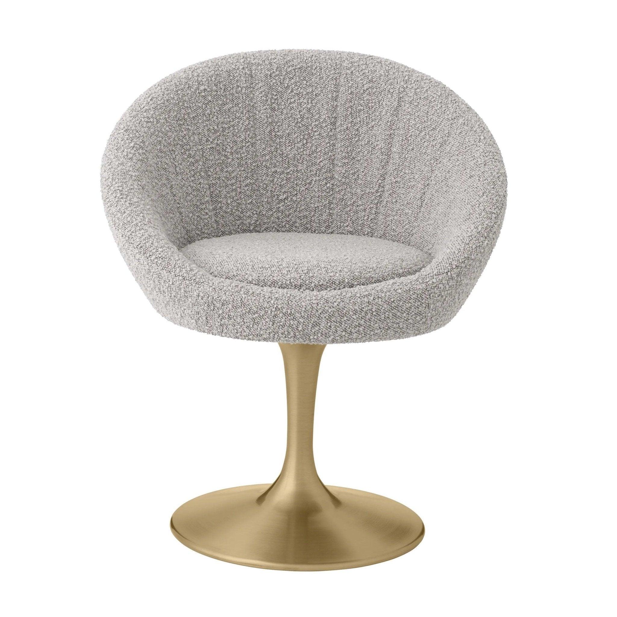 Krzesło w tkaninie boucle O'NEILL szary z mosiężną podstawą Eichholtz Eye on Design