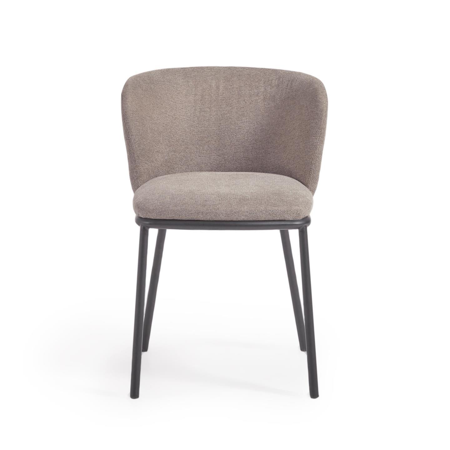 Krzesło w tkaninie szenilowej CISELIA jasnobrązowy La Forma Eye on Design