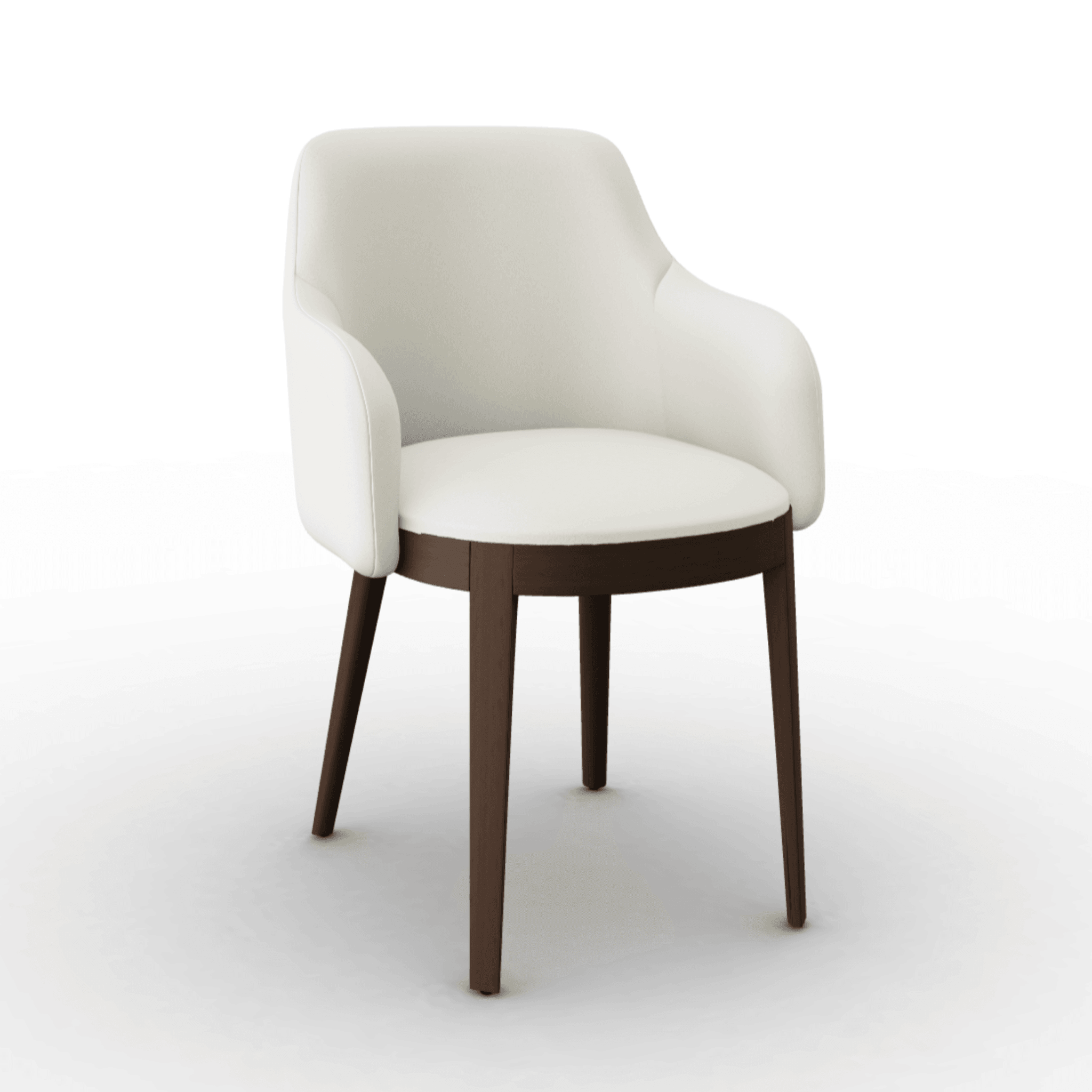 Krzesło z podłokietnikami ADÈL boucle kremowy Calligaris ciemnobrązowa Eye on Design