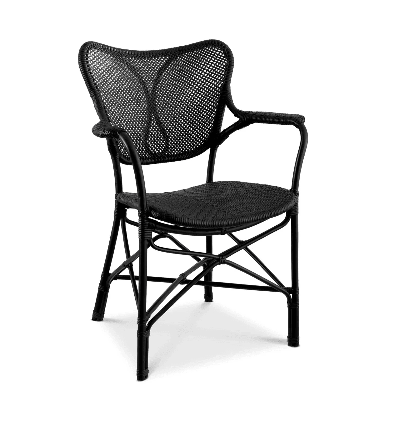 Krzesło z podłokietnikami COLONY czarny rattan Eichholtz Eye on Design