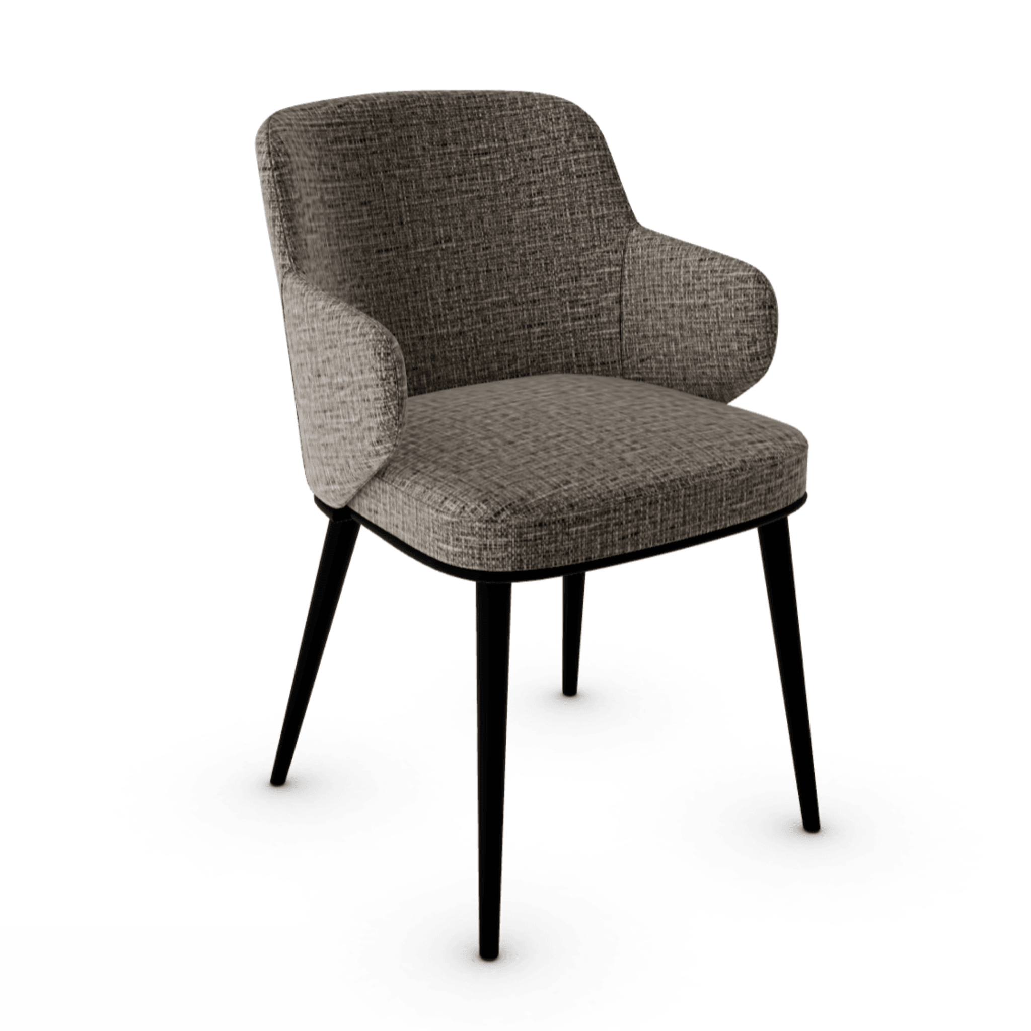 Krzesło z podłokietnikami FOYER melanż szary z metalową podstawą Calligaris metalowa matowa czerń Eye on Design