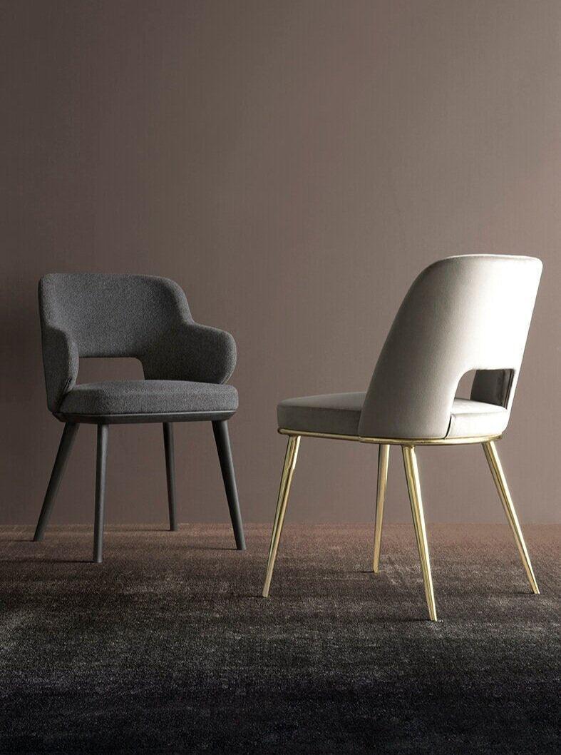 Krzesło z podłokietnikami FOYER skóra ciemnoszary z metalową podstawą Calligaris Eye on Design