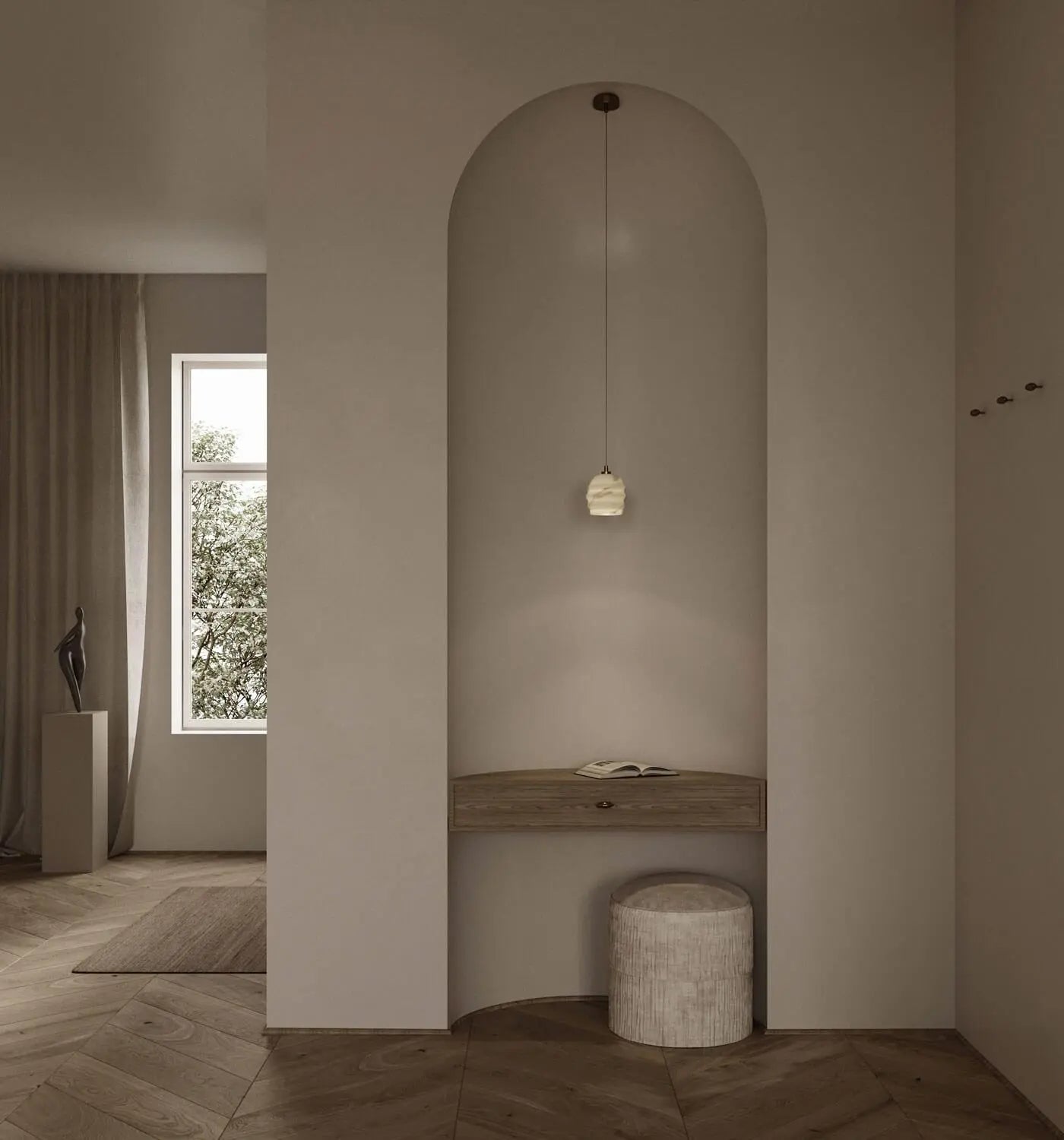 Lampa alabastrowa wisząca KALLIOPE mosiężny – marmur